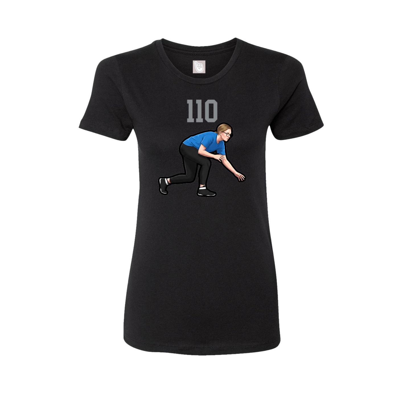 Fitted Women's Tee — Number Top in Black