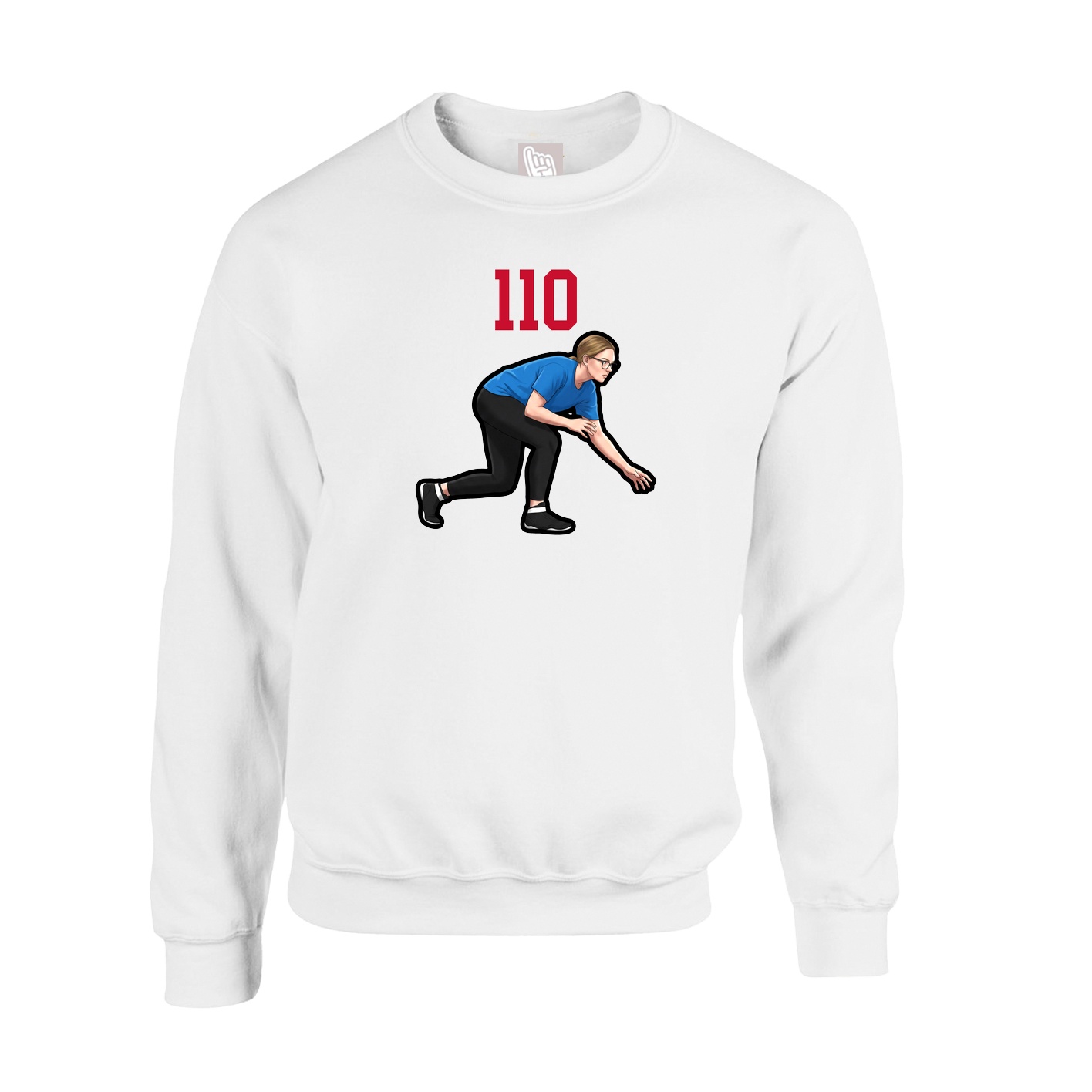 Fleece Crew — Number Top in White