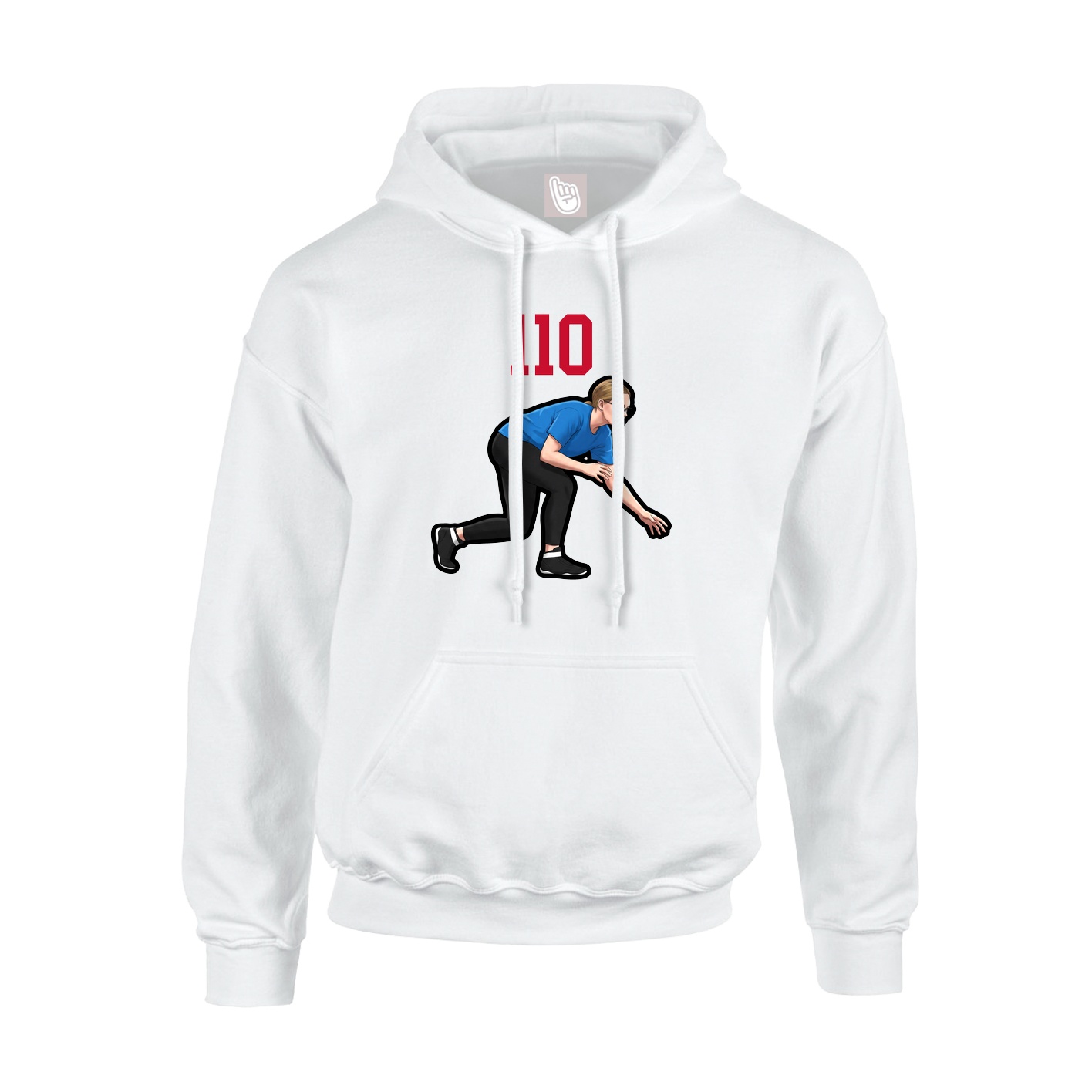 Youth Hoodie — Number Top in White