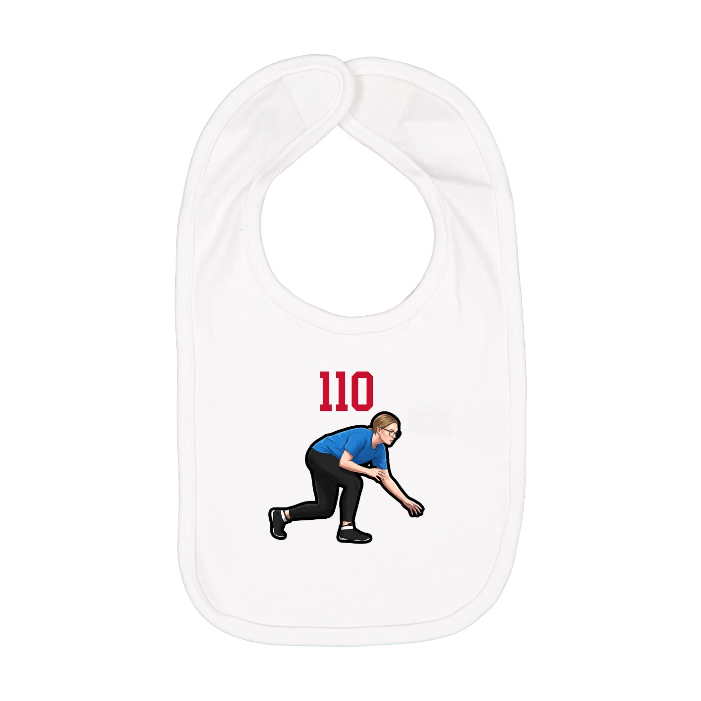 Infant Bib — Number Top in White