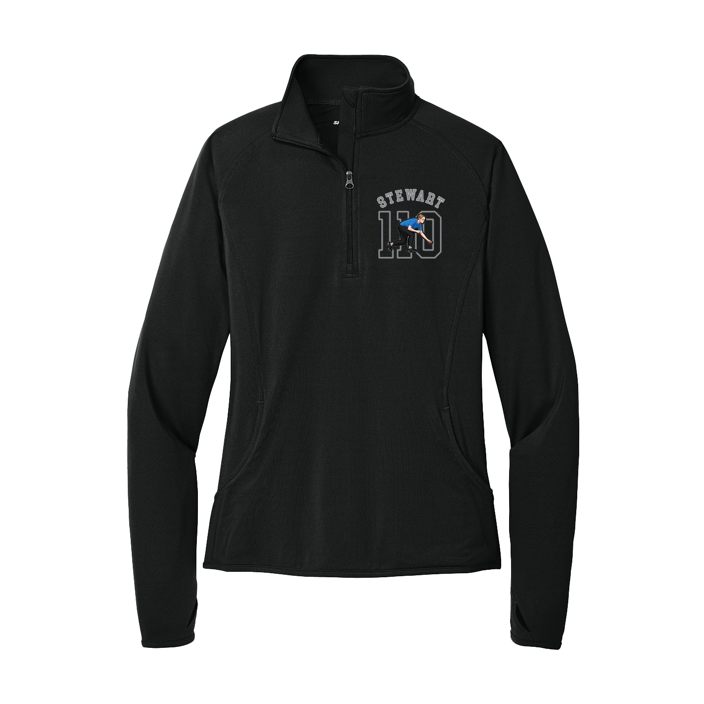 Women's Q-Zip Pullover — Shirsey Arch in Black