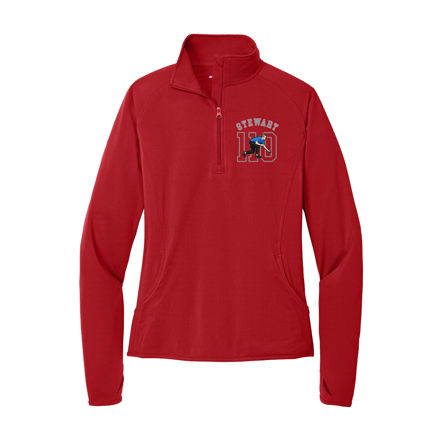 Women's Q-Zip Pullover — Shirsey Arch in Red