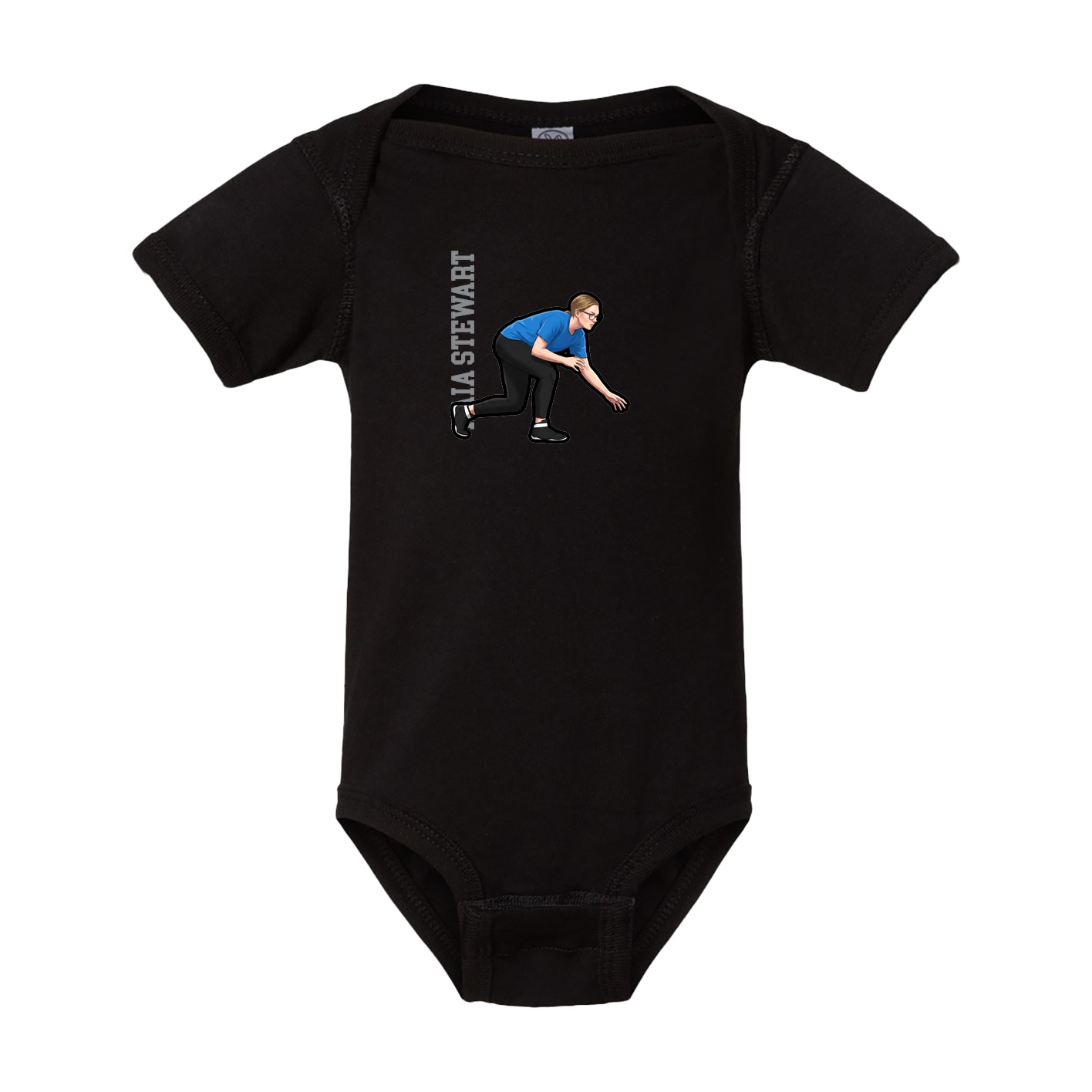 Baby Onesie — Name Vertical in Black