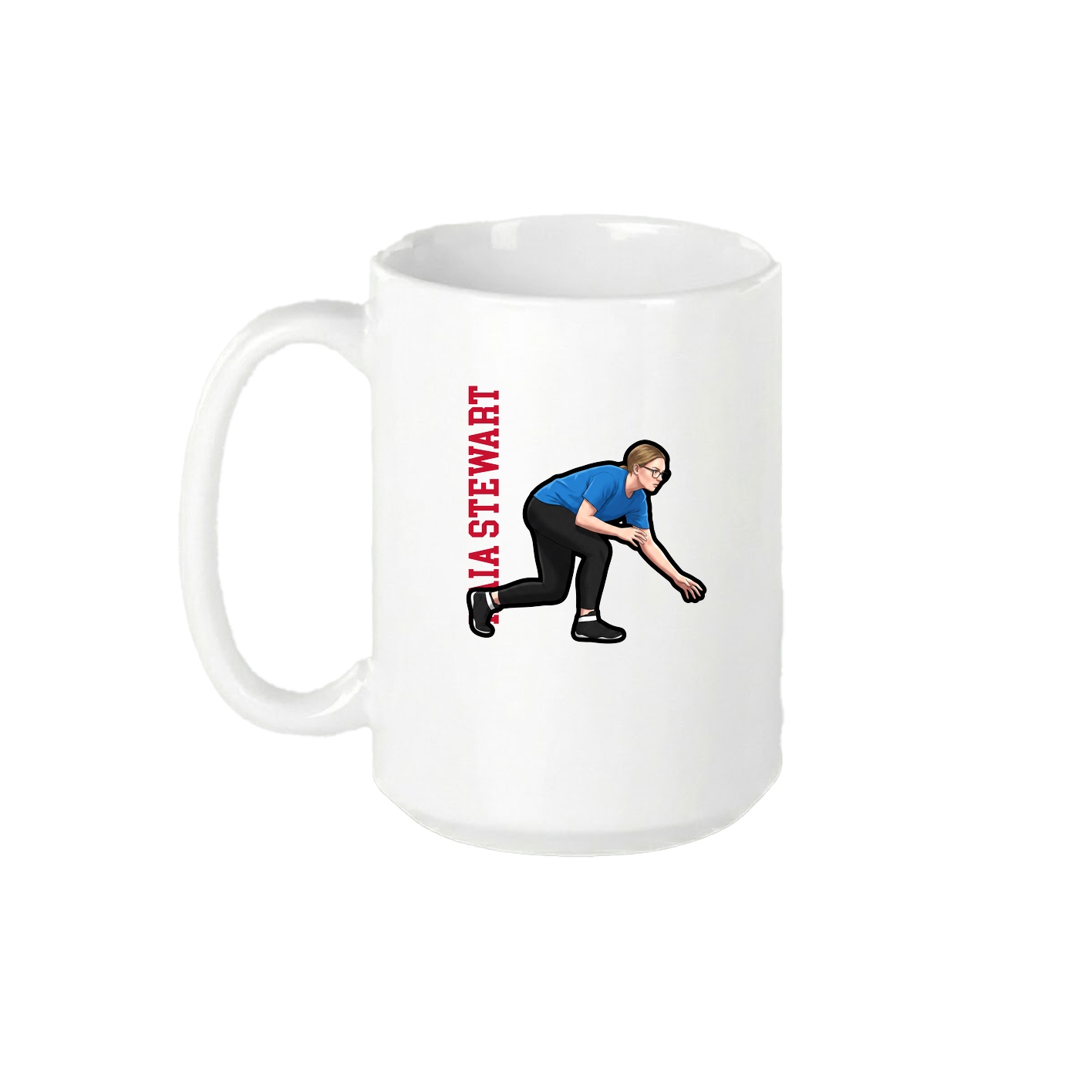 15oz Coffee Mug — Name Vertical in White