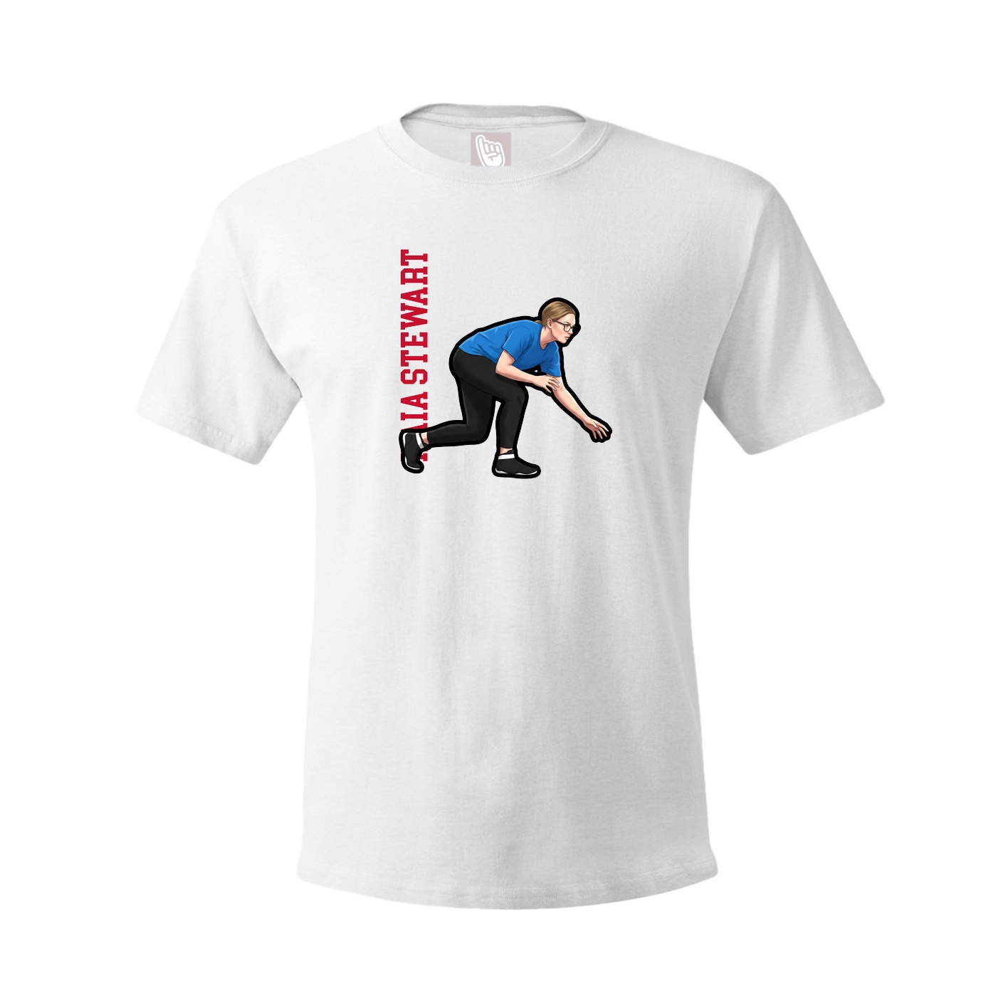 Tee — Name Vertical in White