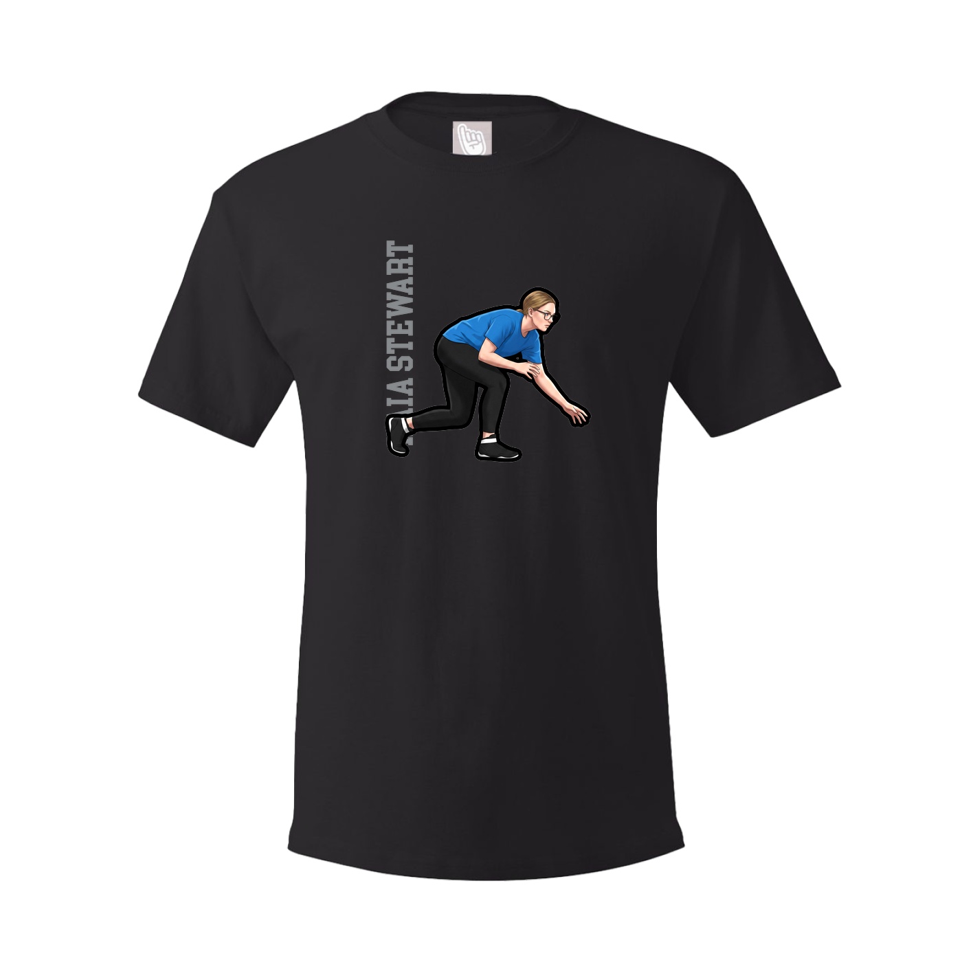 Youth Tee — Name Vertical in Black