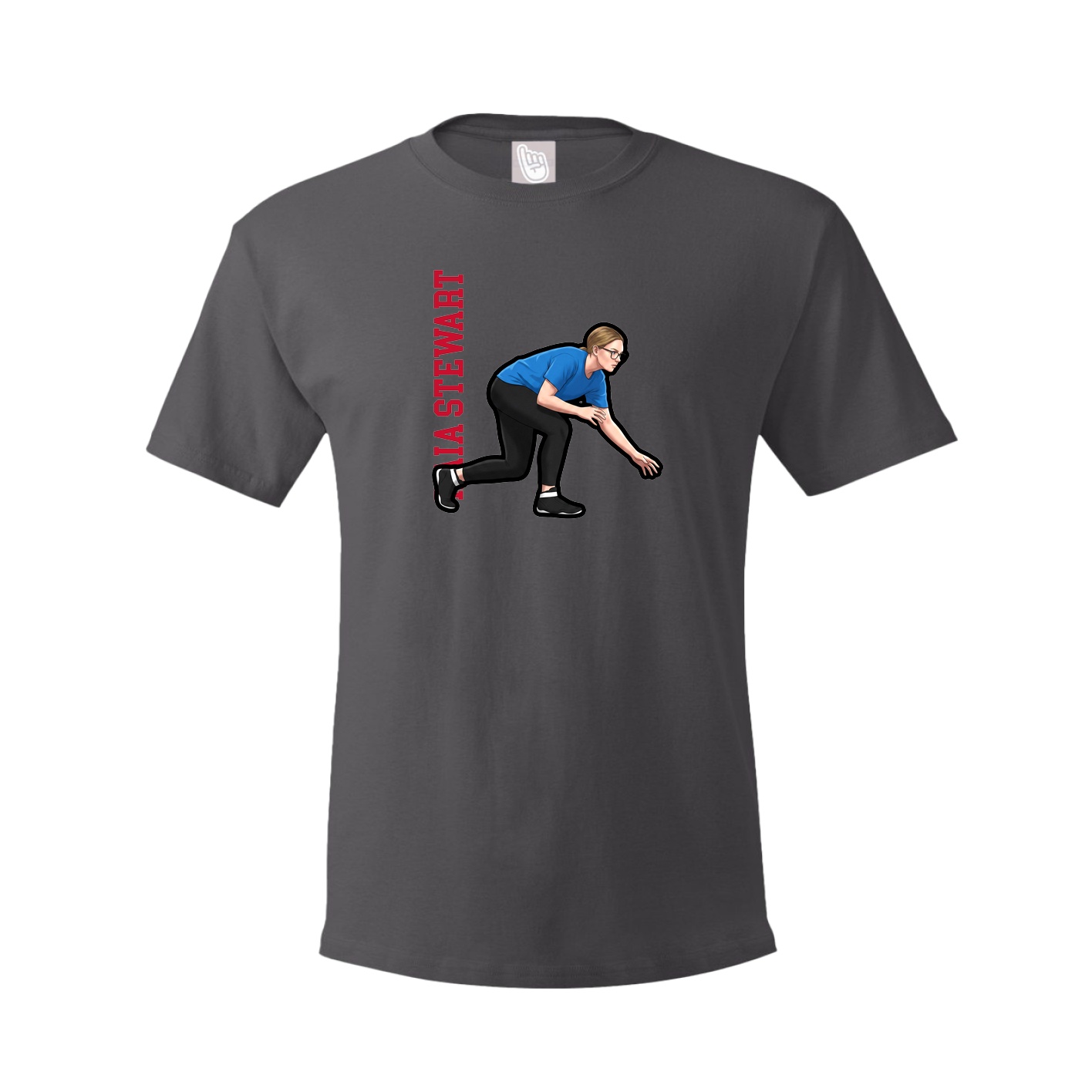 Youth Tee — Name Vertical in Grey