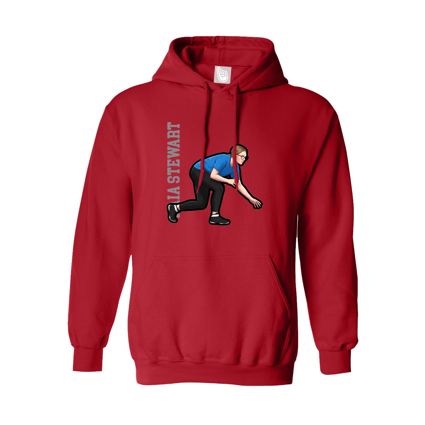 Hoodie — Name Vertical in Red