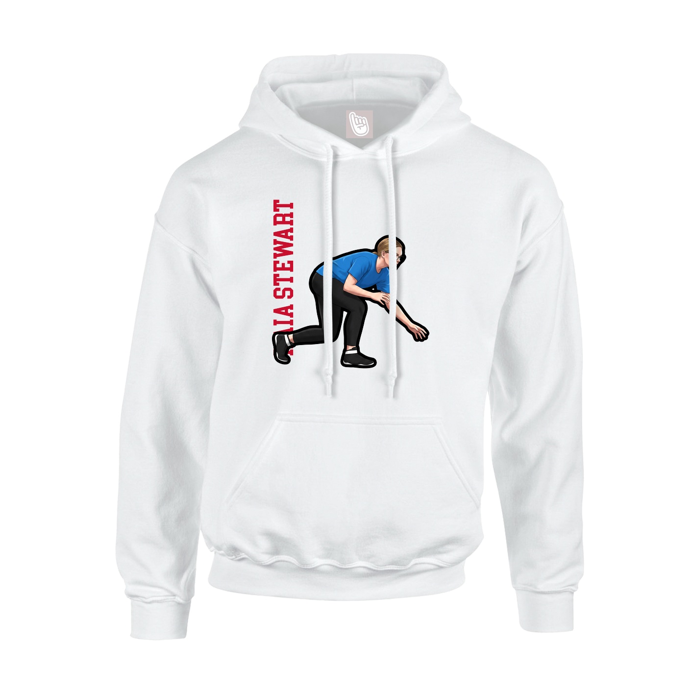 Hoodie — Name Vertical in White