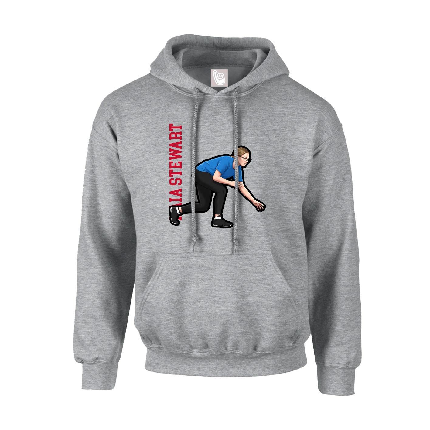 Youth Hoodie — Name Vertical in Grey