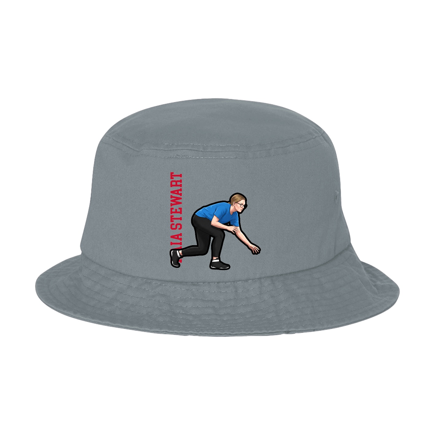 Bucket Cap — Name Vertical in Grey