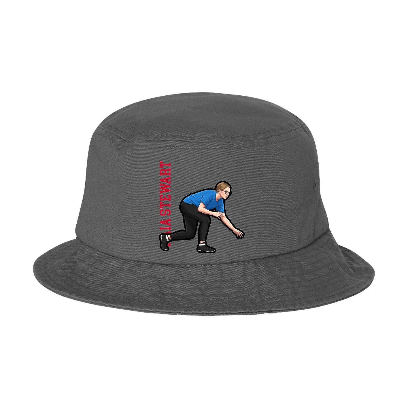 Bucket Cap — Name Vertical in Grey