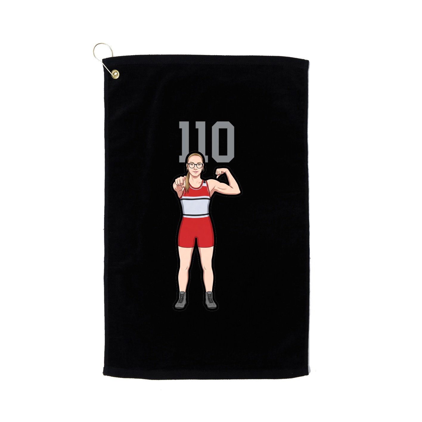Golf Towel — Number Top in Black