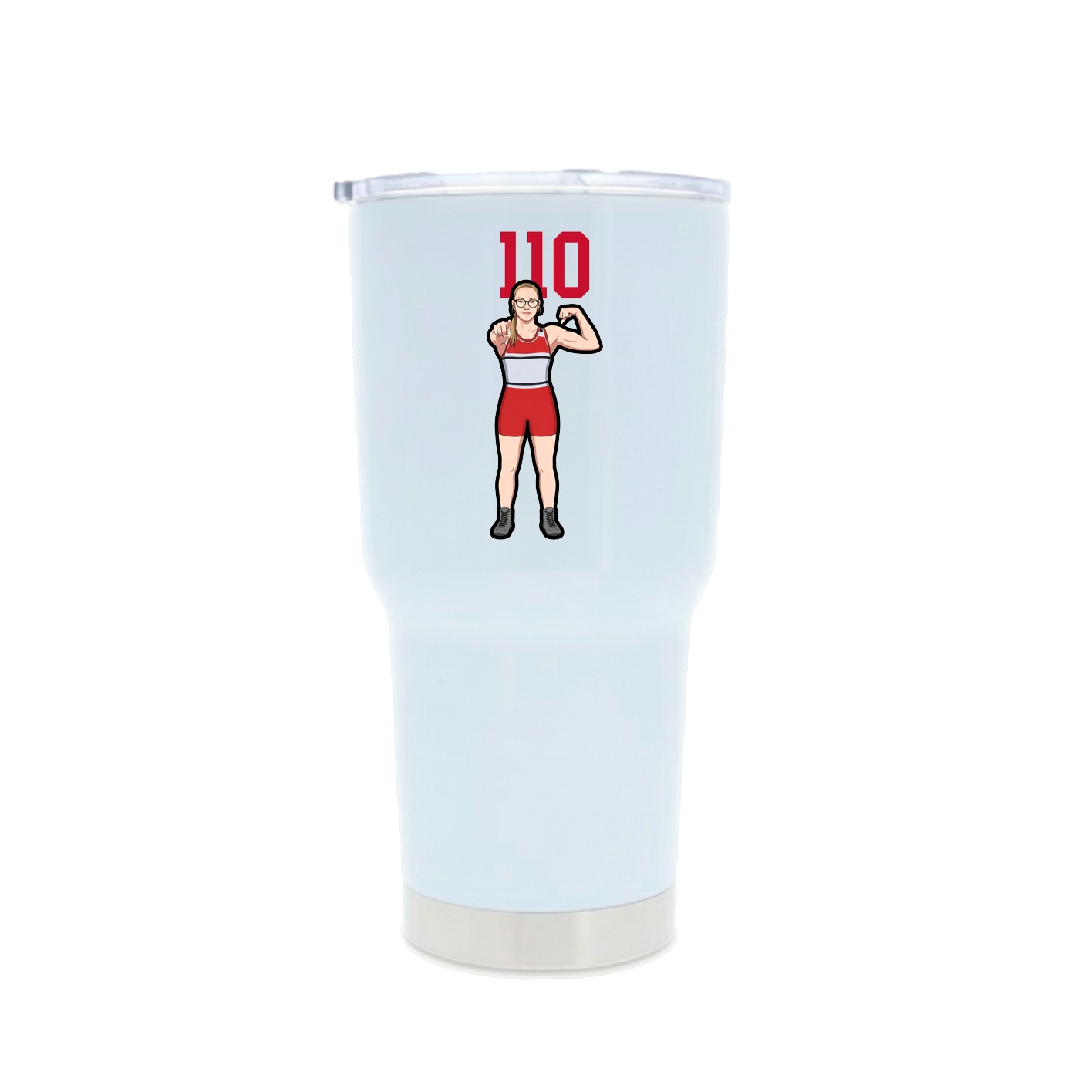 30oz Stainless Steel Tumbler — Number Top in White