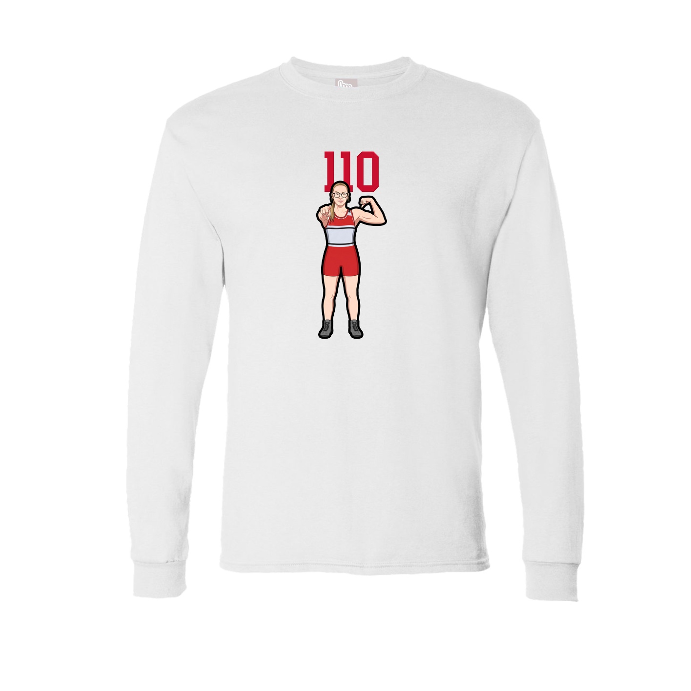 Long Sleeve Tee — Number Top in White