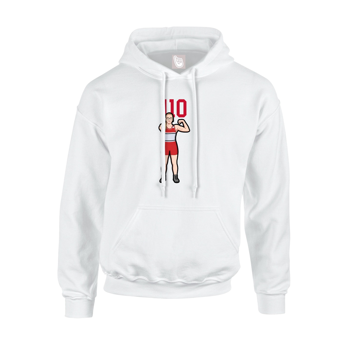 Hoodie — Number Top in White