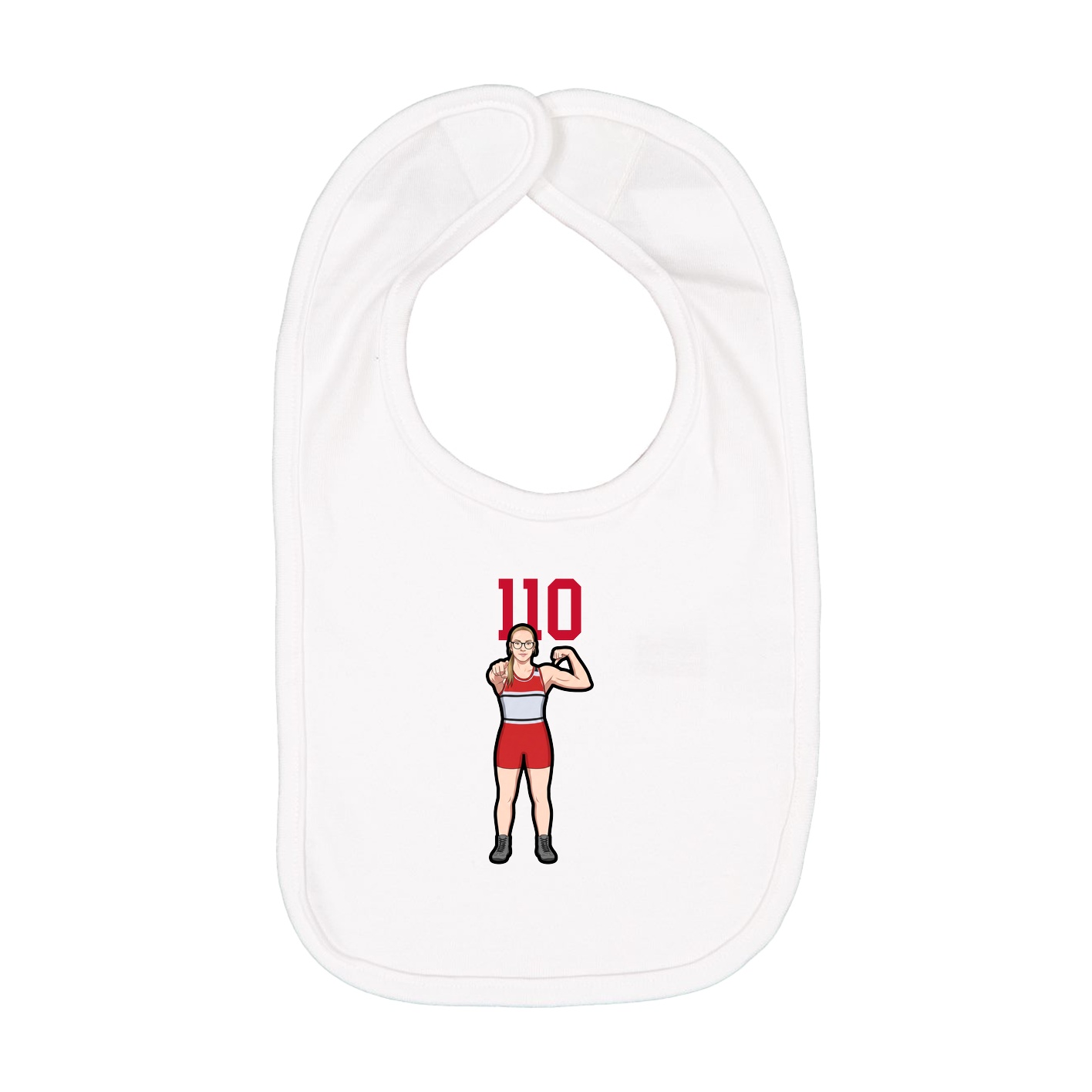 Infant Bib — Number Top in White