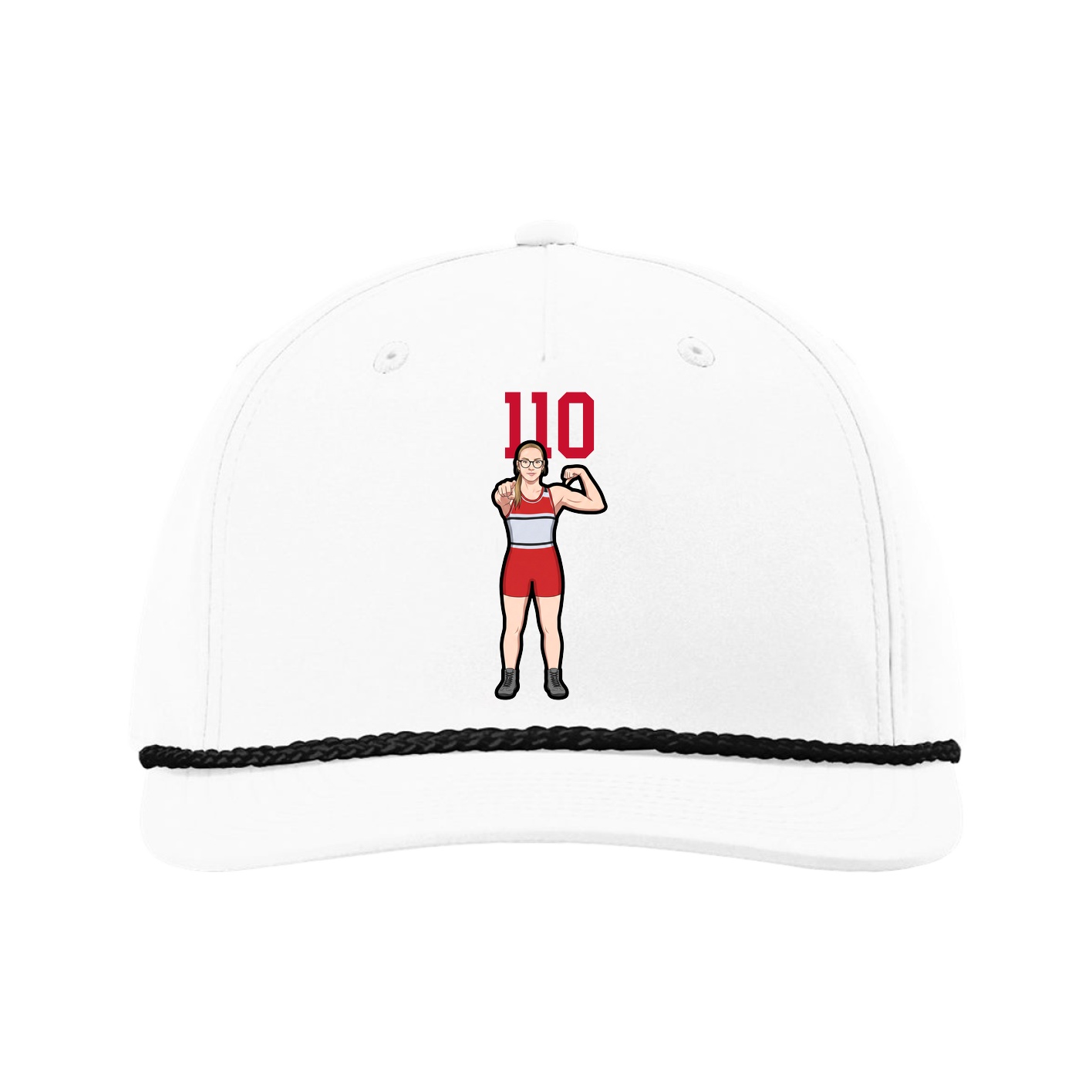 Five-Panel Classic Rope Cap — Number Top in White