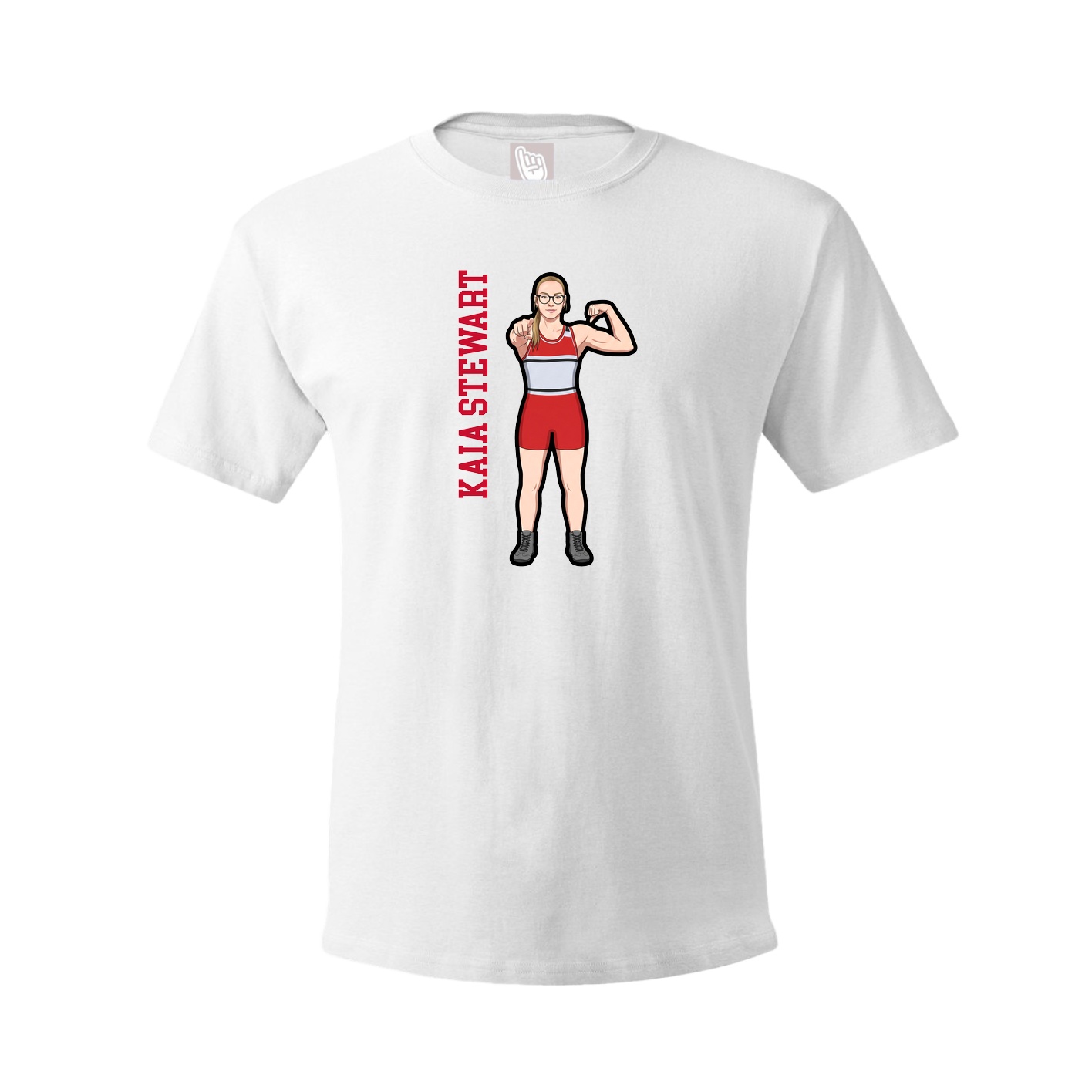 Youth Tee — Name Vertical in White