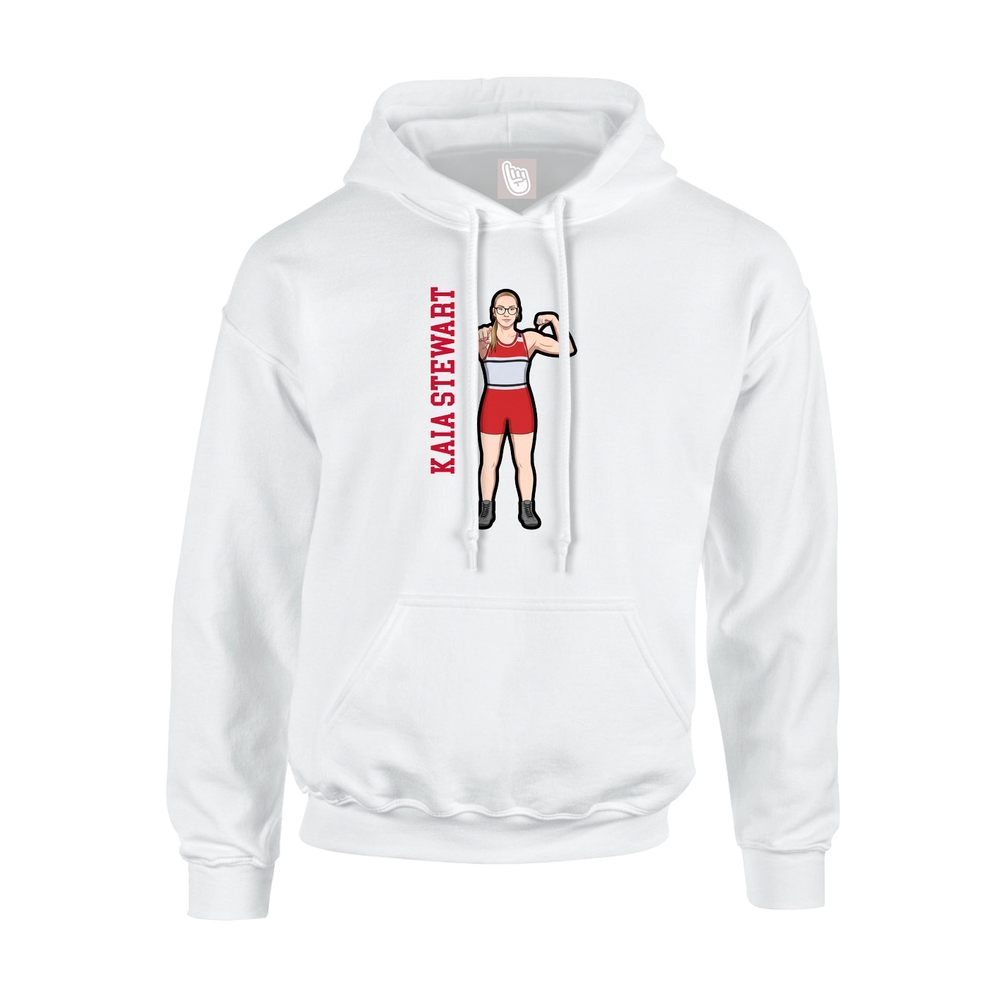 Youth Hoodie — Name Vertical in White
