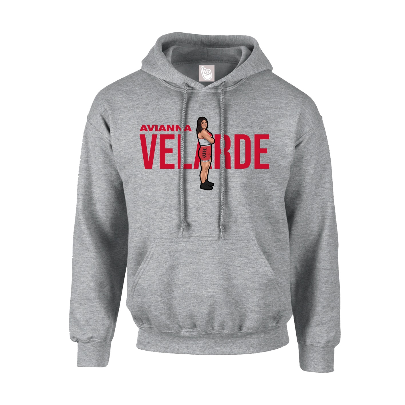 Hoodie — Player Name in Grey