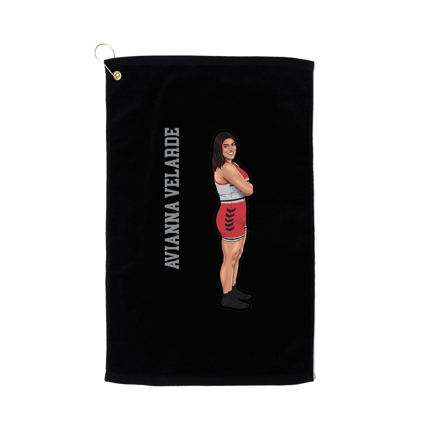 Golf Towel — Name Vertical in Black