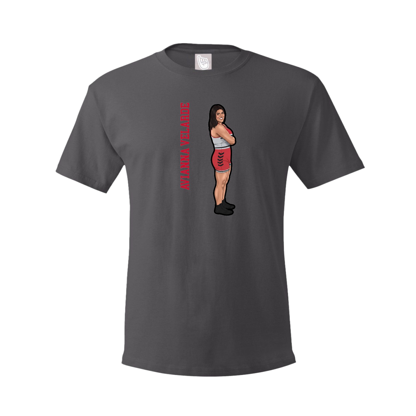 Tee — Name Vertical in Grey