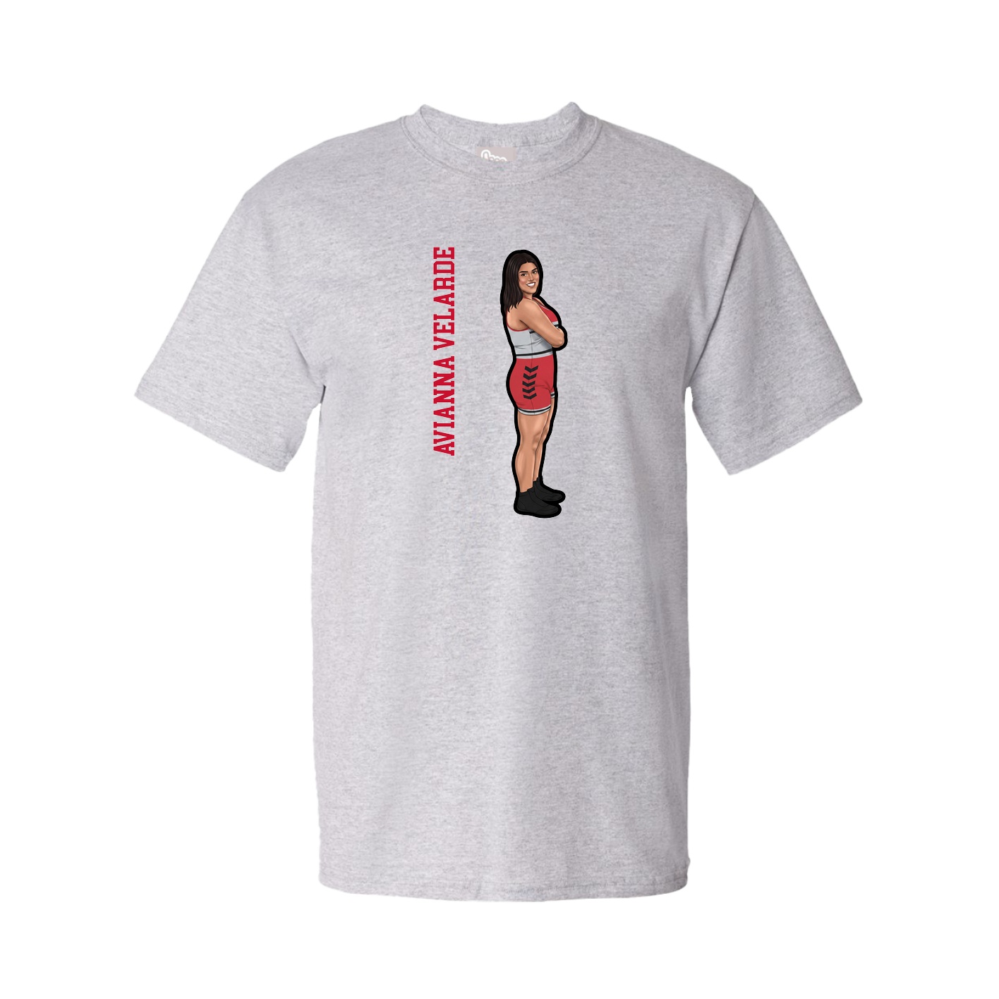 Youth Tee — Name Vertical in Grey