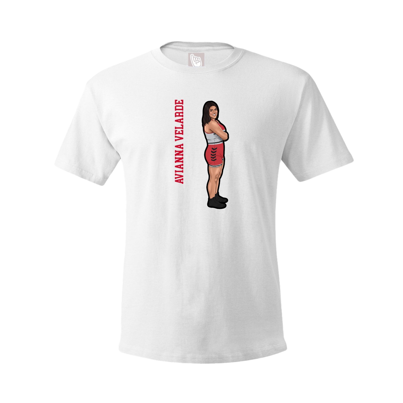 Youth Tee — Name Vertical in White