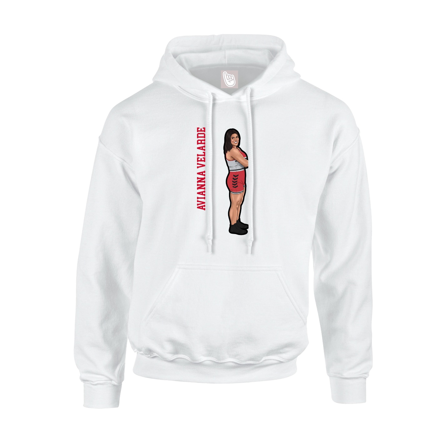 Youth Hoodie — Name Vertical in White