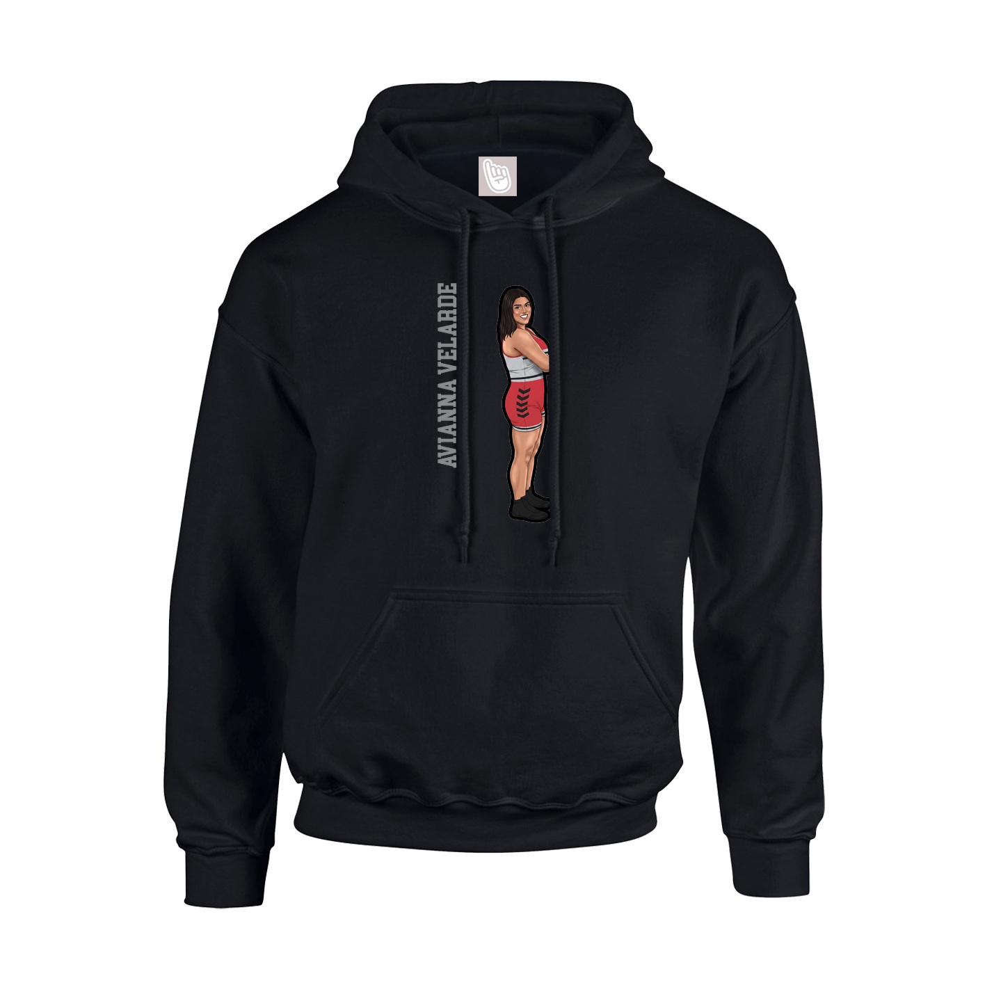 Youth Hoodie — Name Vertical in Black