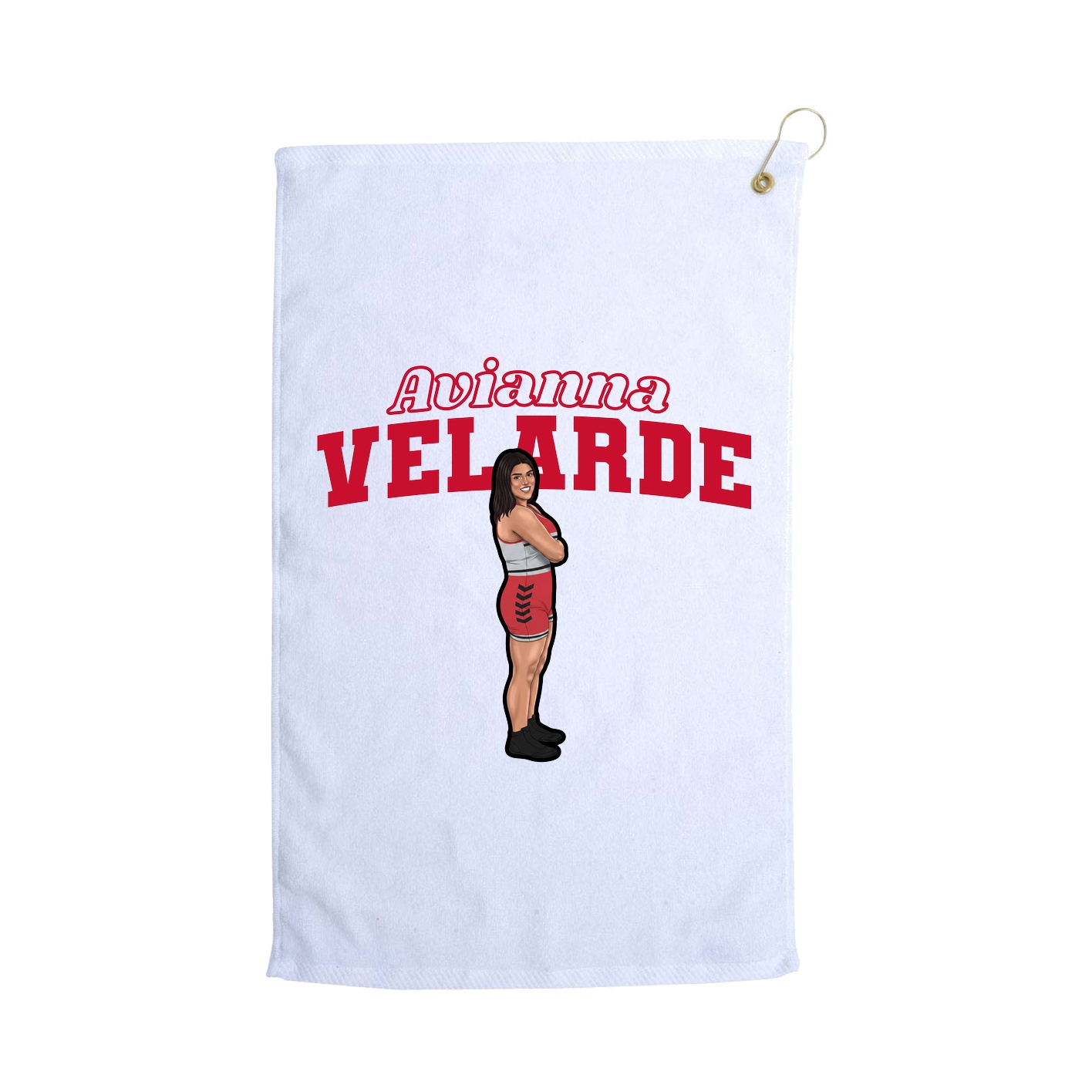 Golf Towel — Name Arch in White