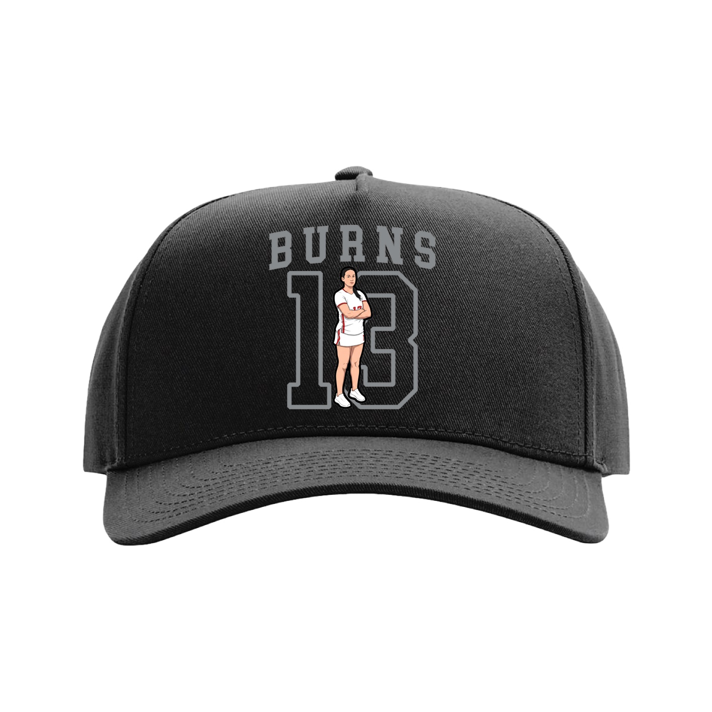 Full Fabric Five-Panel Champ Cap — Shirsey in Black