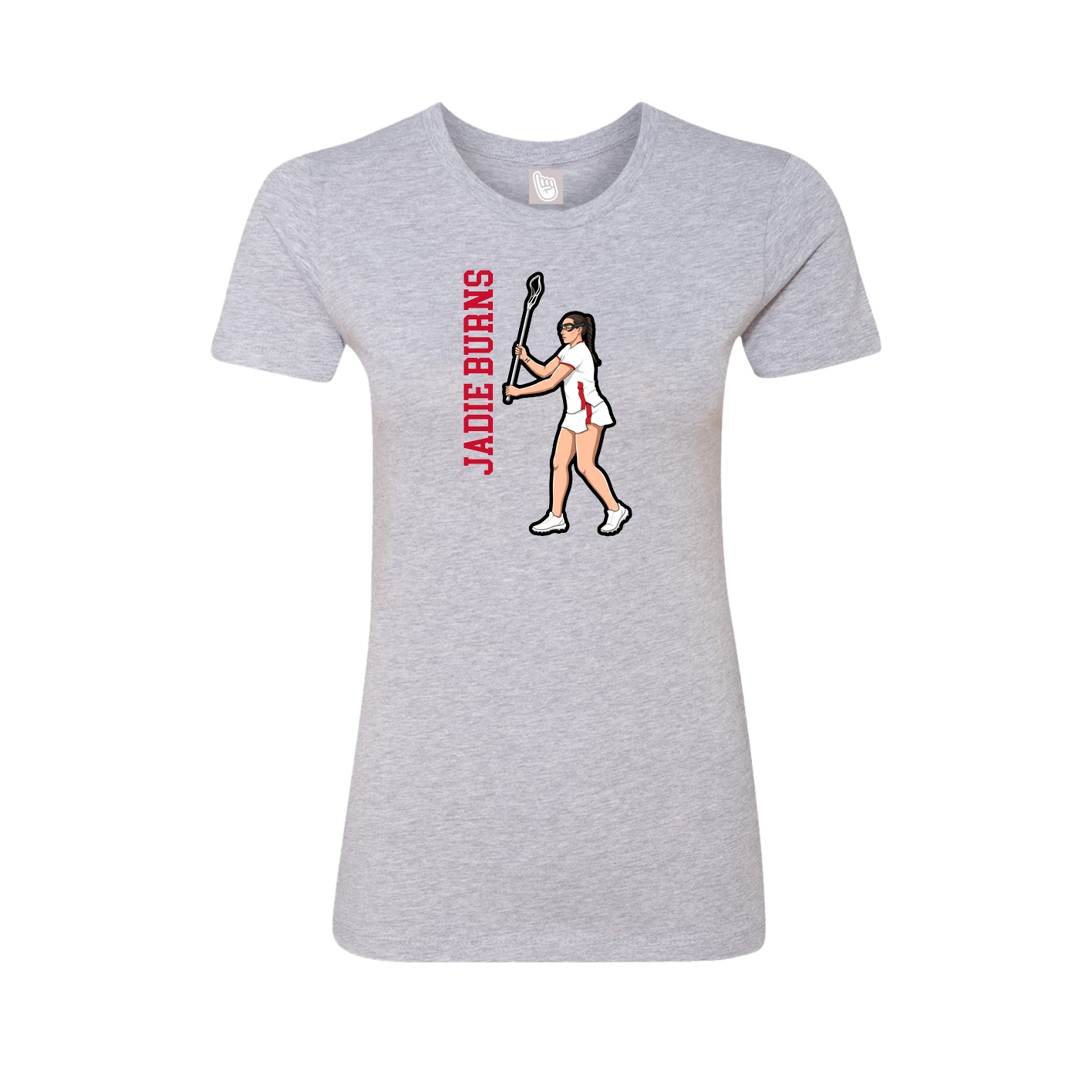 Womens Tee — Name Vertical in Grey