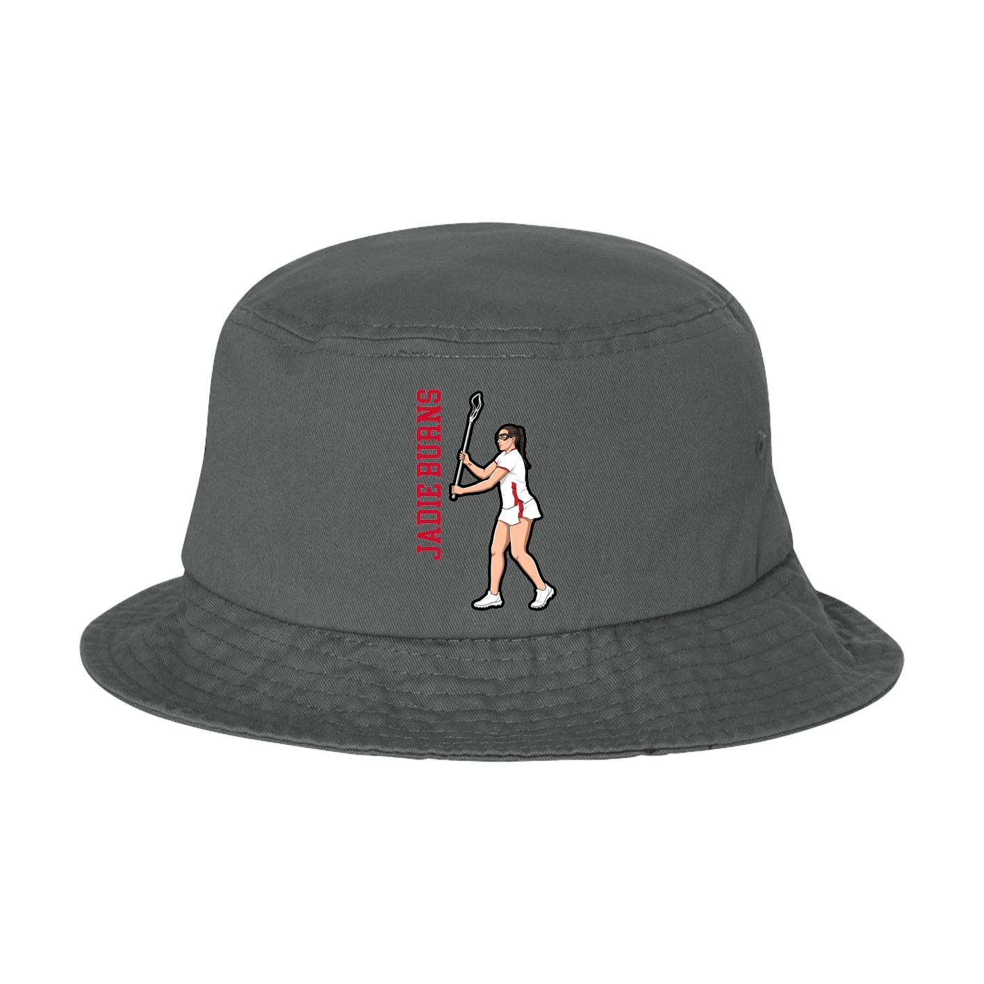 Bucket Cap — Name Vertical in Grey