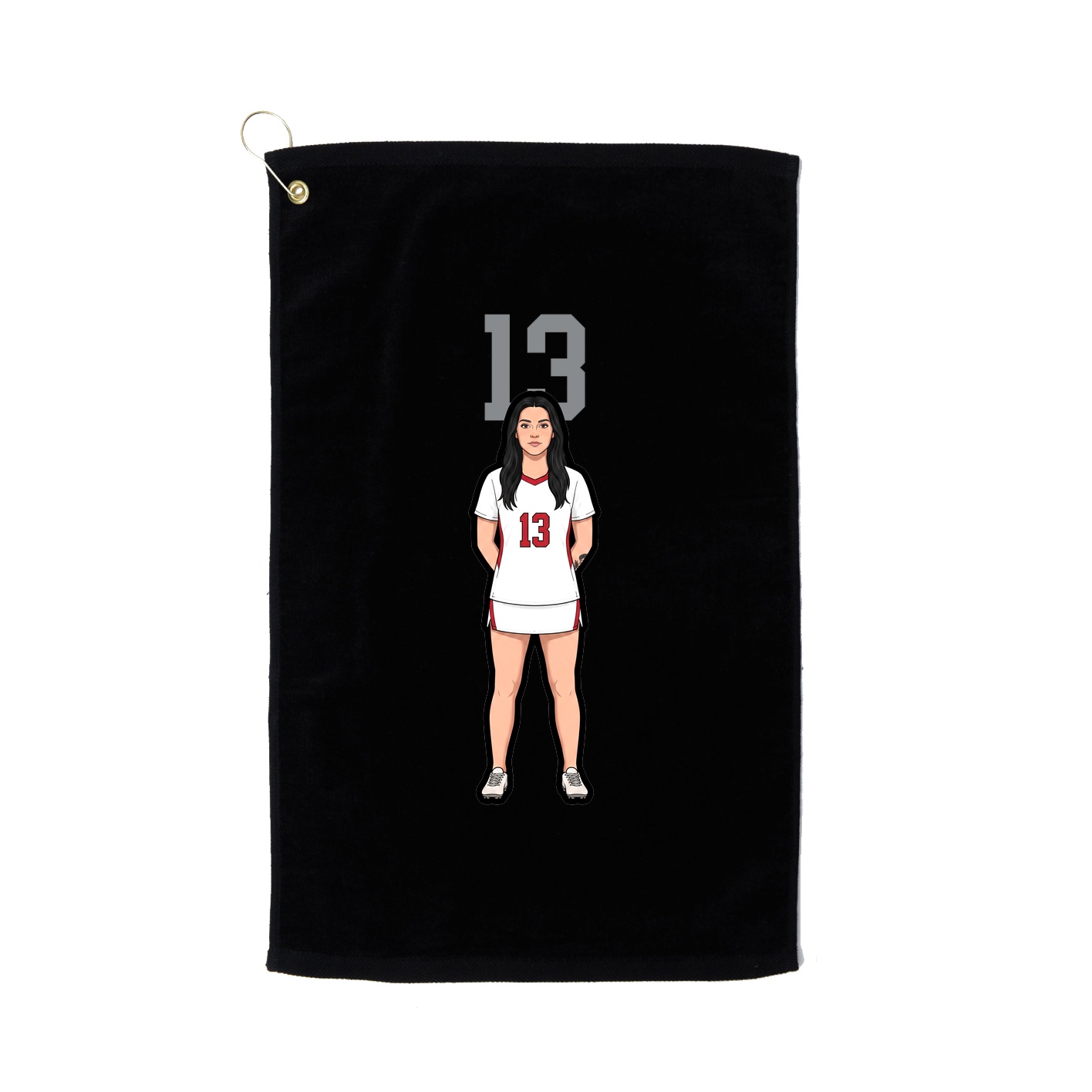 Golf Towel — Number Top in Black