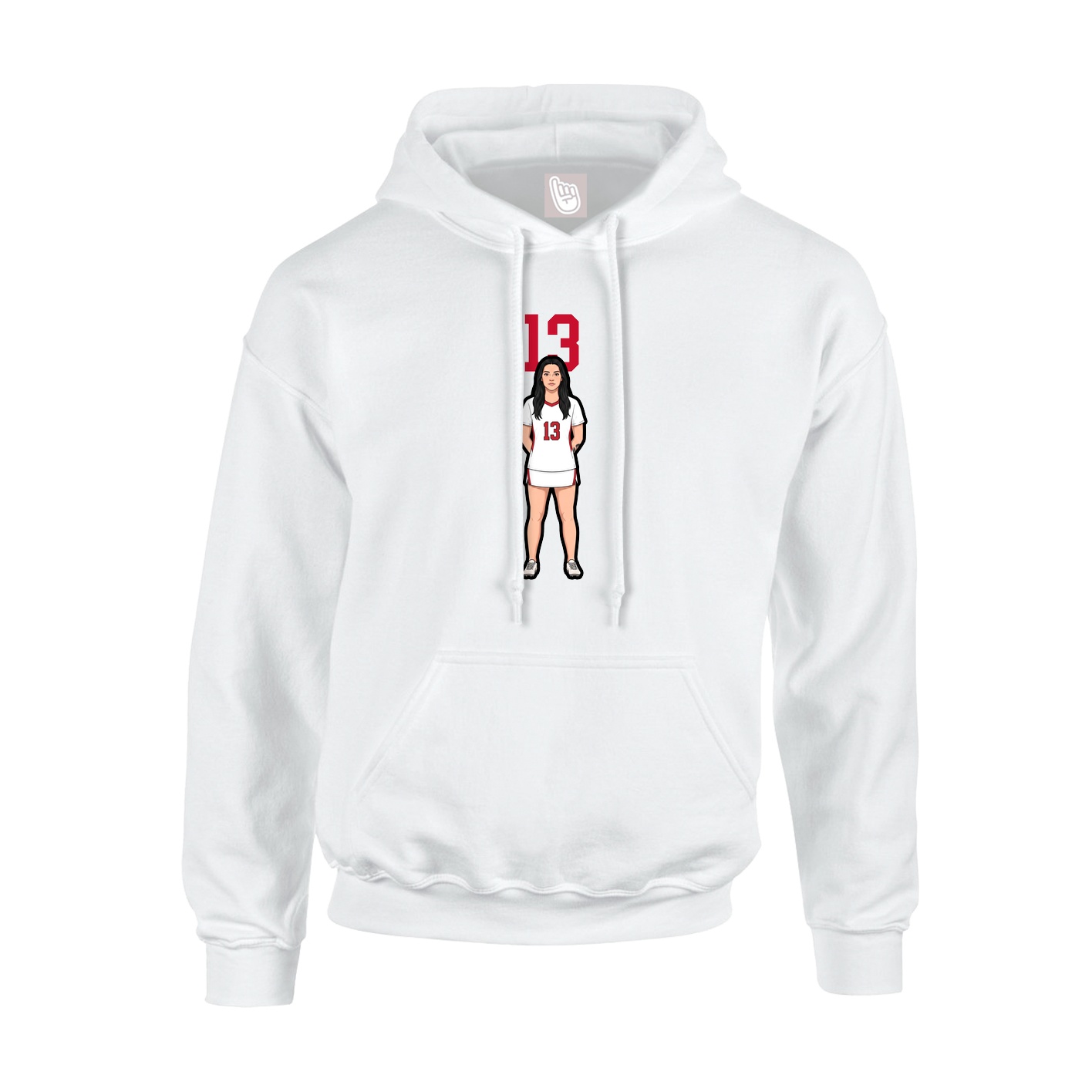 Hoodie — Number Top in White