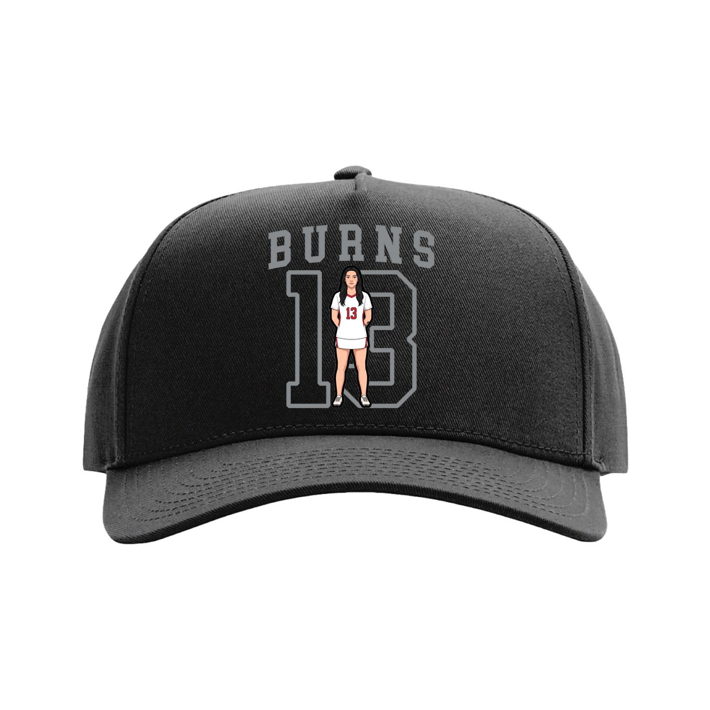 Full Fabric Five-Panel Champ Cap — Shirsey in Black