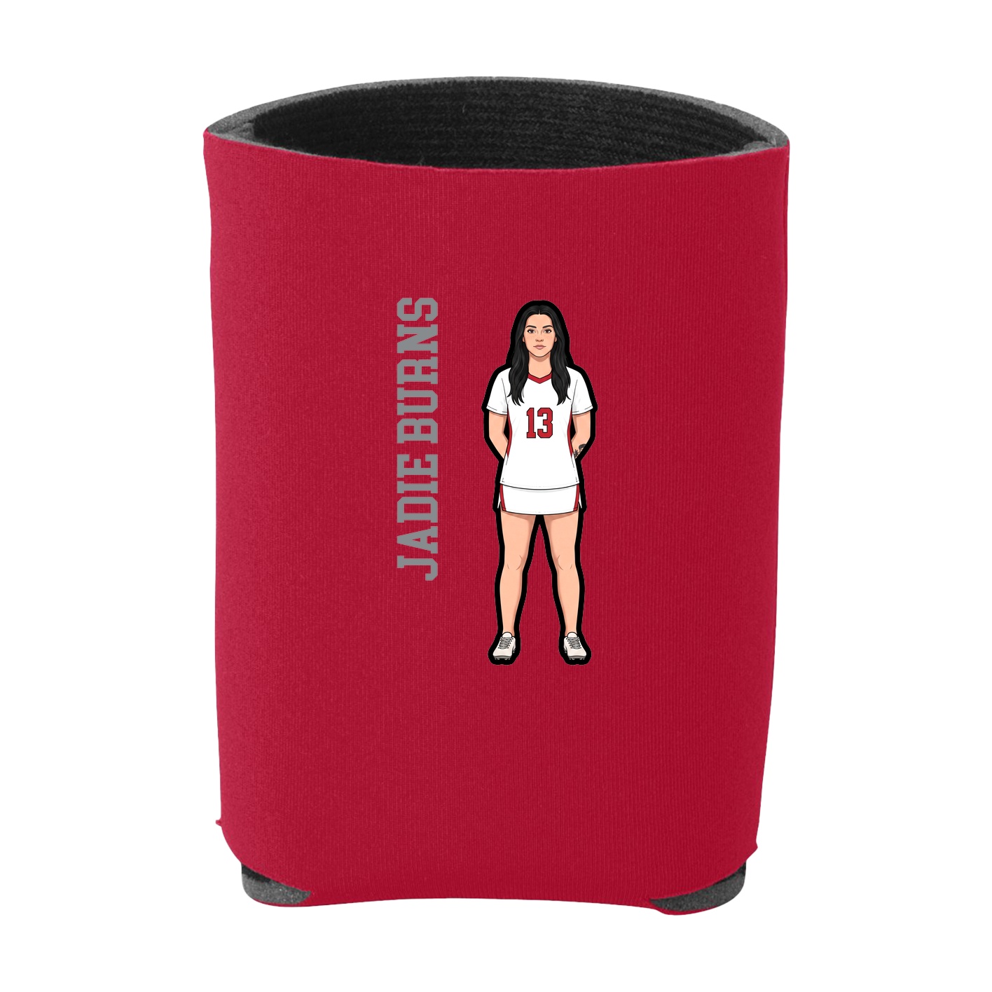 Can Holder — Name Vertical in Red