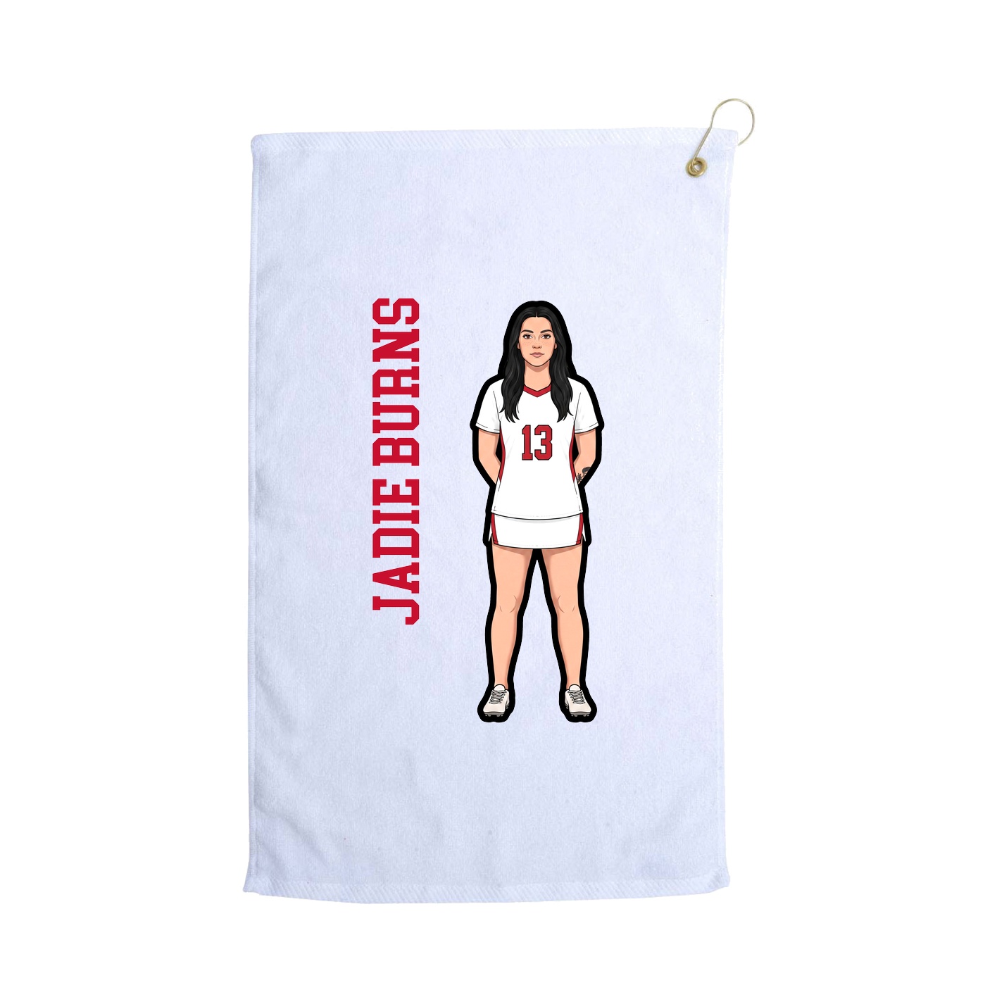 Golf Towel — Name Vertical in White