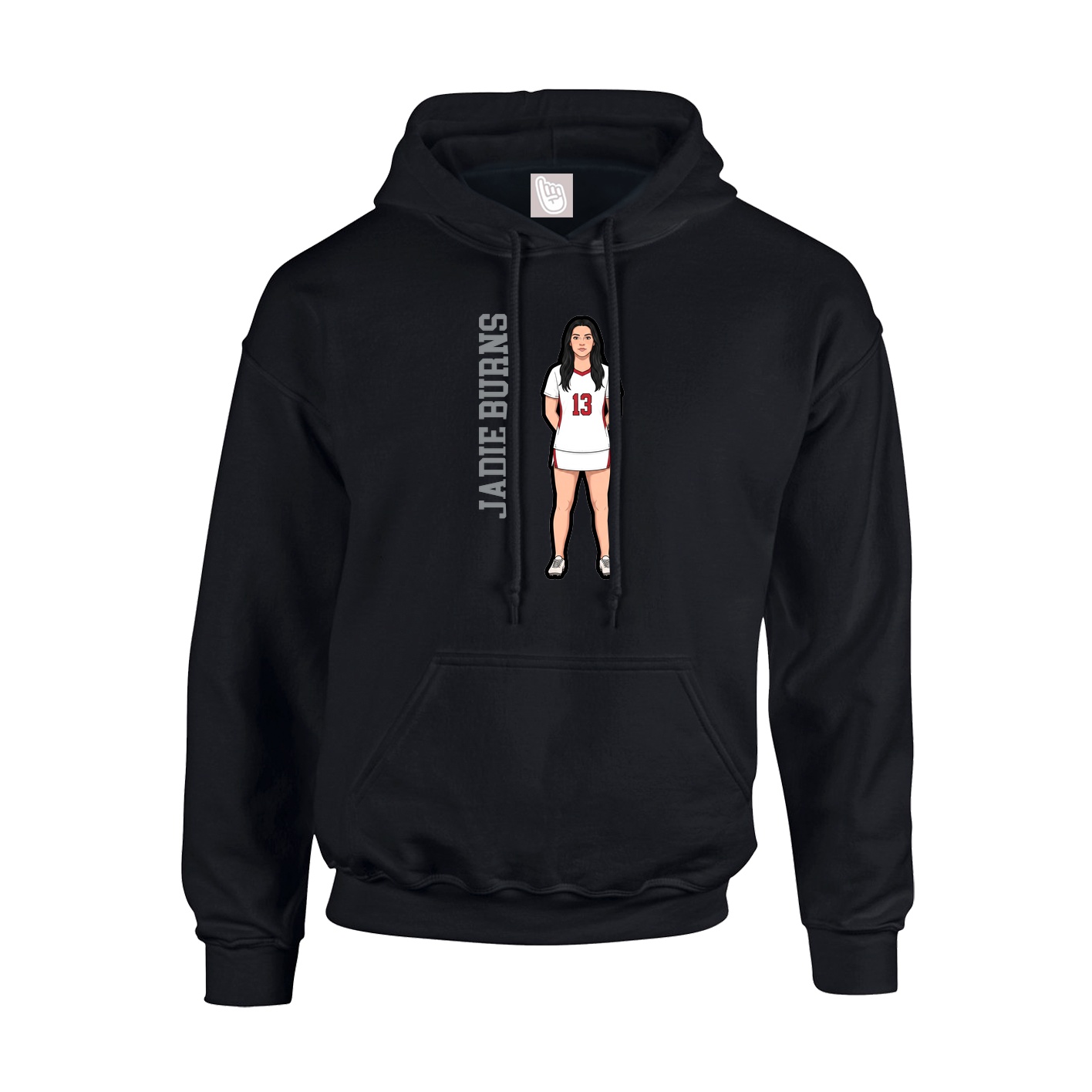 Youth Hoodie — Name Vertical in Black