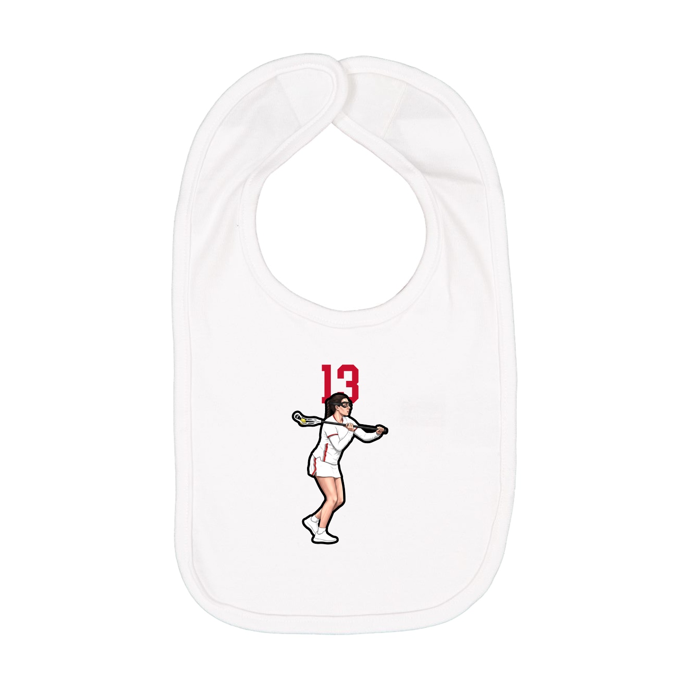 Infant Bib — Number Top in White