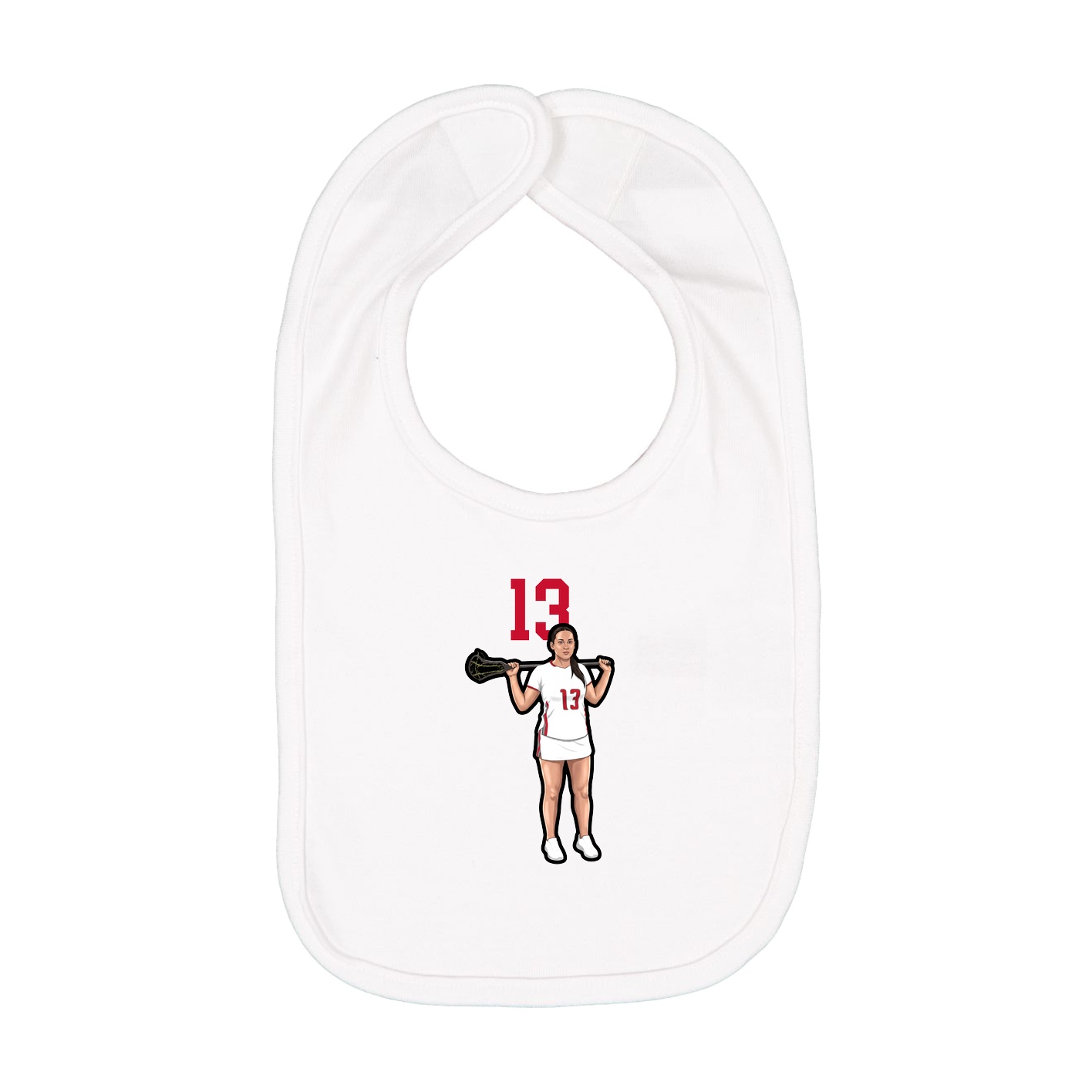 Infant Bib — Number Top in White