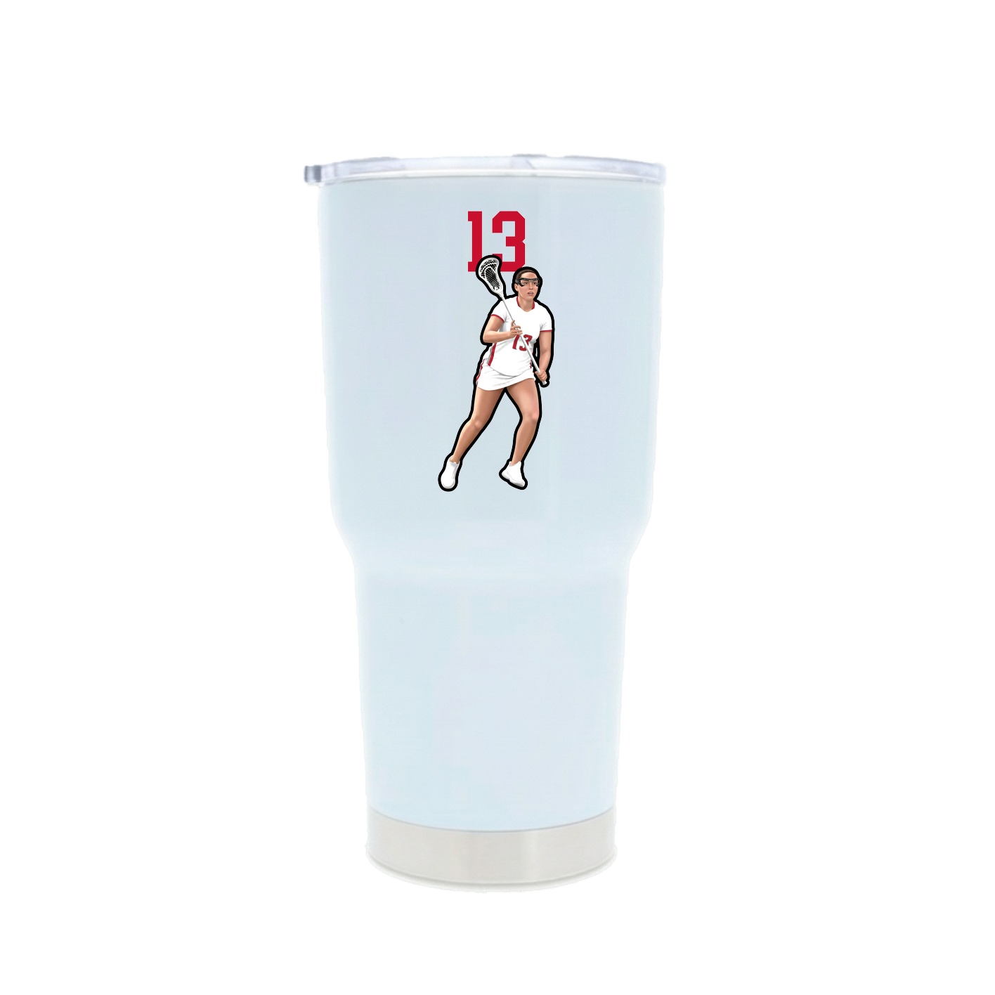 30oz Stainless Steel Tumbler — Number Top in White