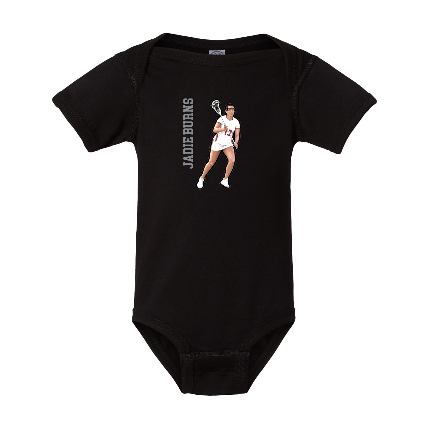 Baby Onesie — Name Vertical in Black
