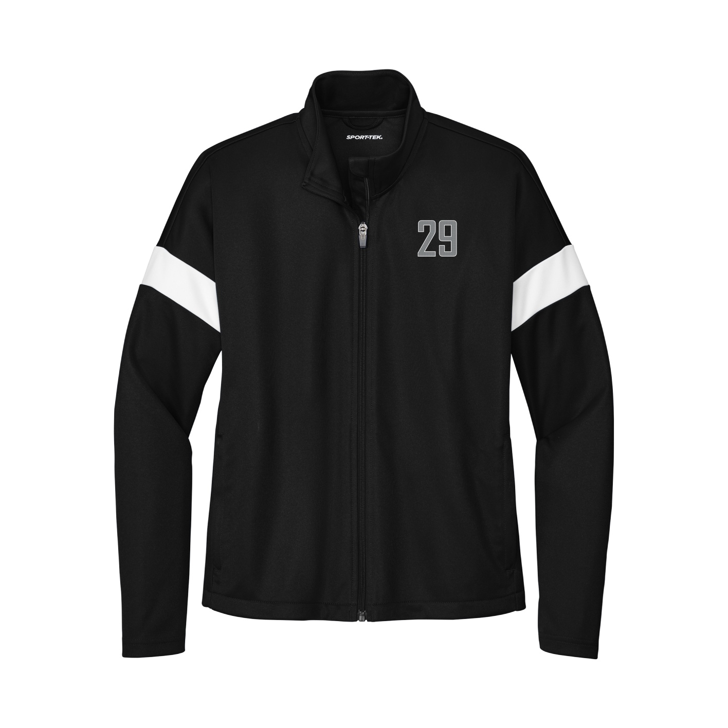 Womens Team Travel Full-Zip Jacket — Front Shirsy in Black/White