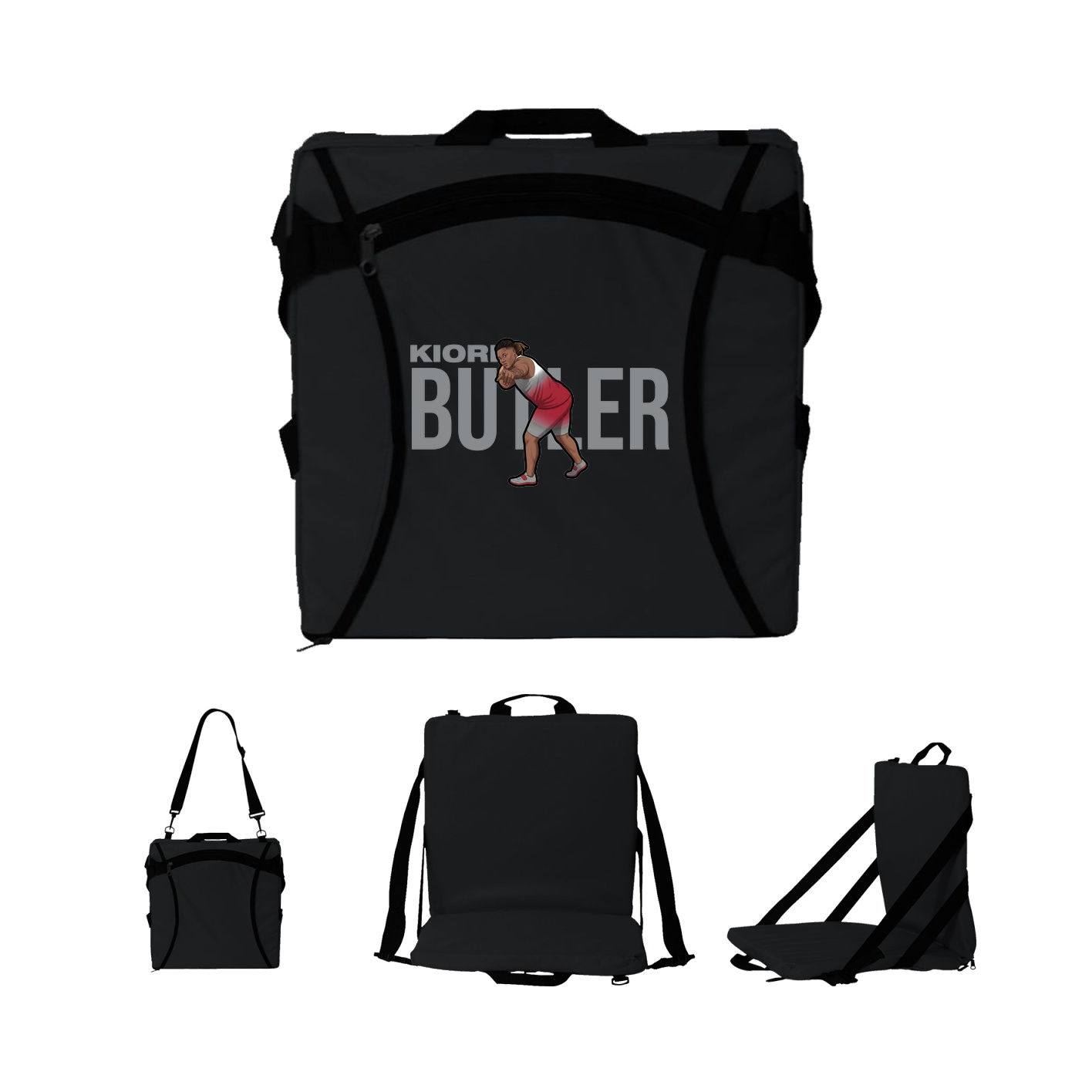 Folding Stadium Seat — Player Name in Black