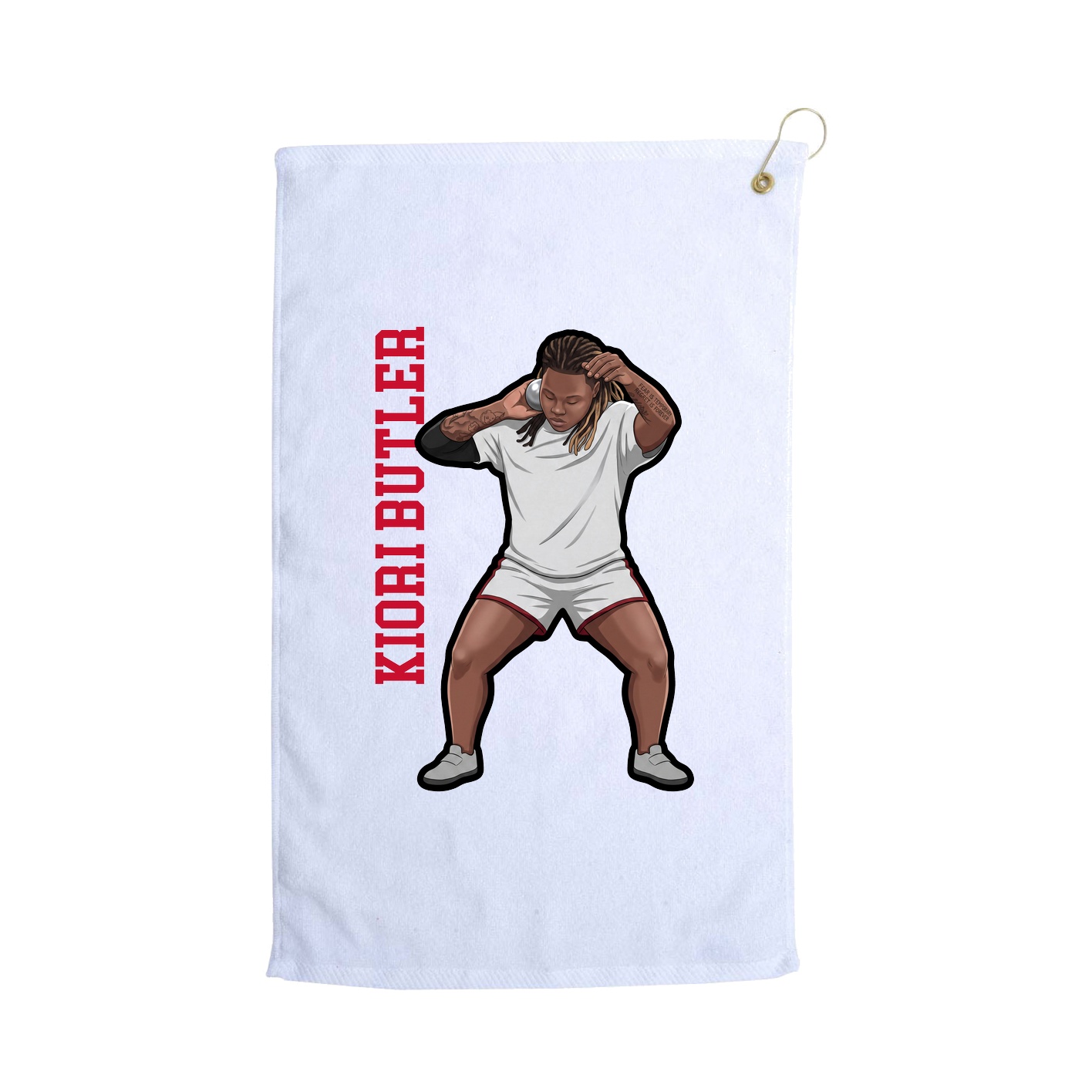 Golf Towel — Name Vertical in White