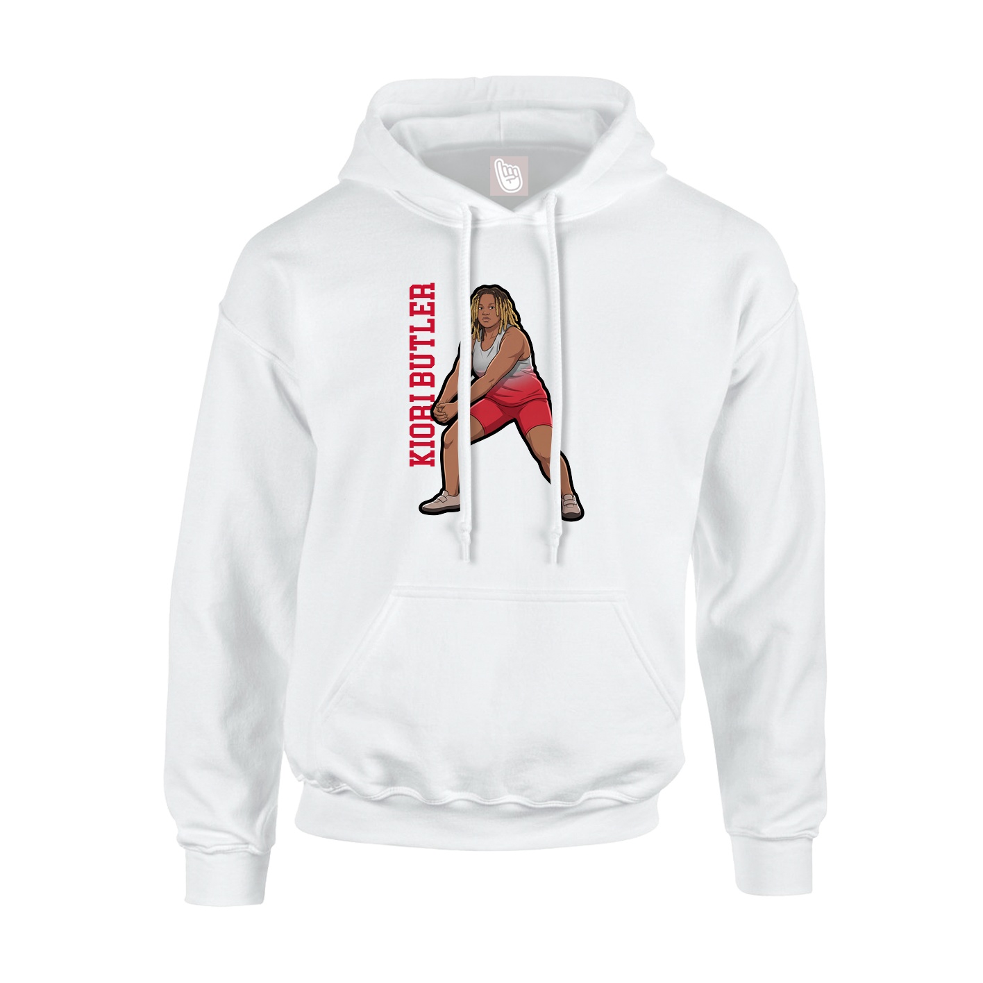 Hoodie — Name Vertical in White