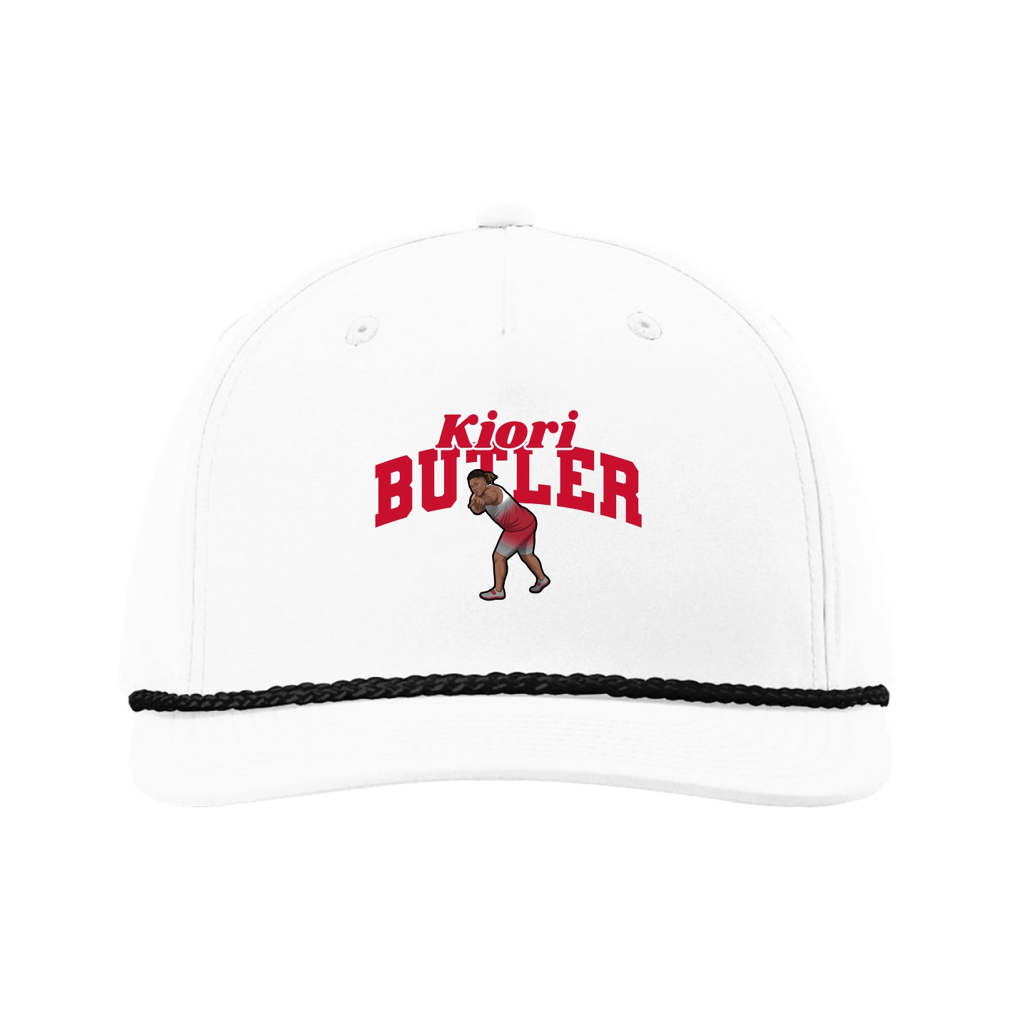 Five-Panel Classic Rope Cap — Signature Arch in White